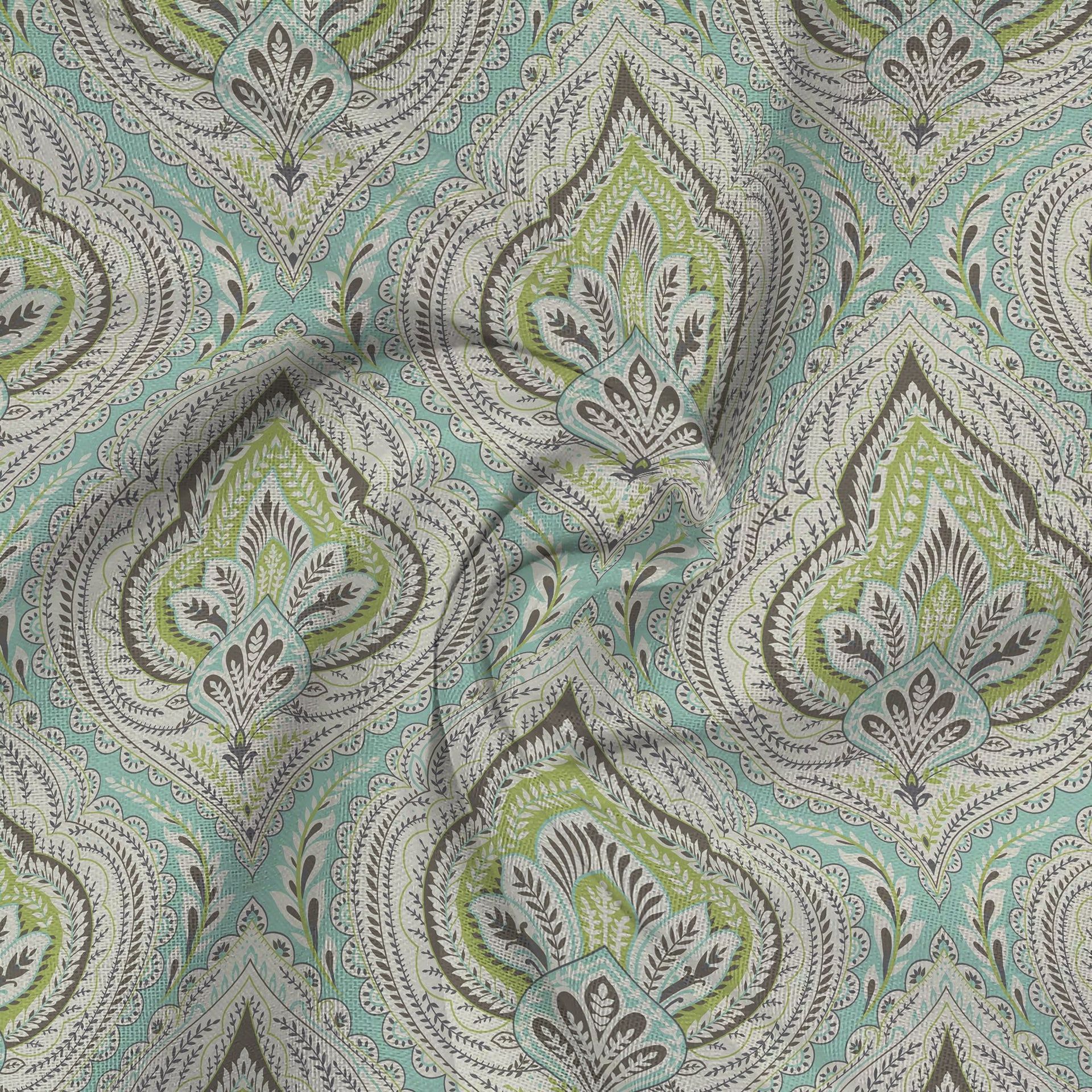 Indian Heritage 120 GSM Microfibre Muted Green King Bedsheet Set | Serene Nest