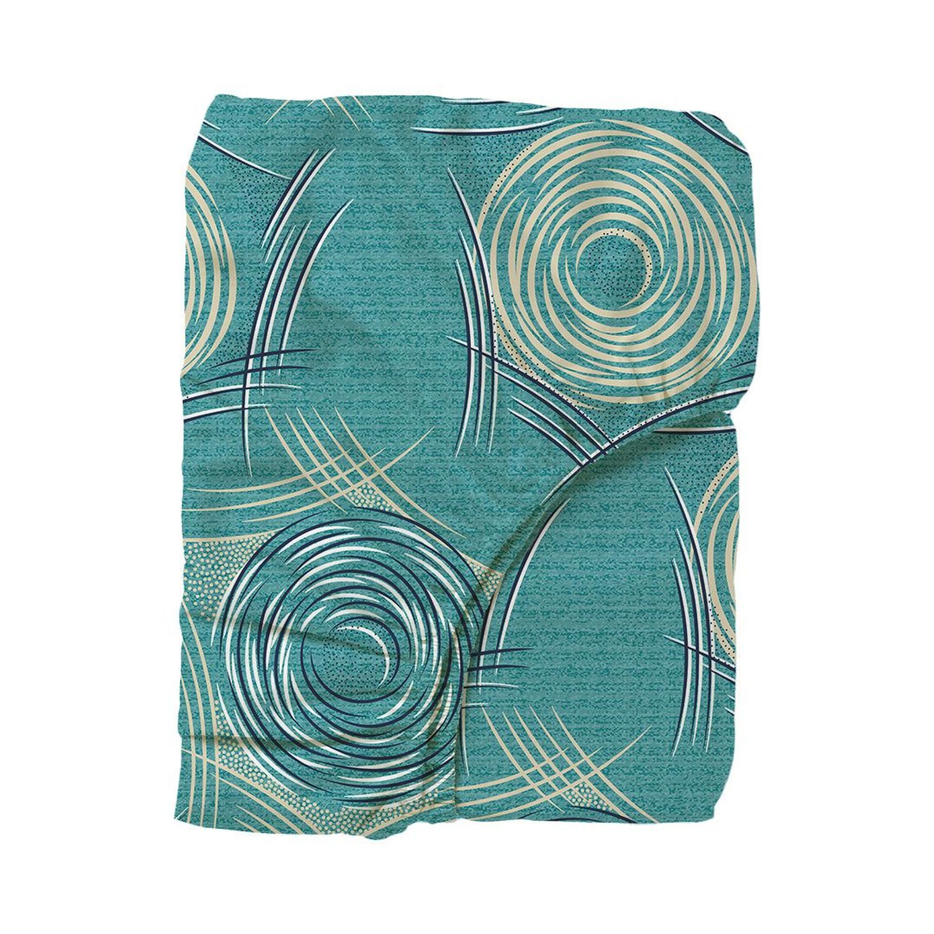 Geometric 120 GSM Microfibre Teal Queen Fitted Sheet Set | Serene Nest