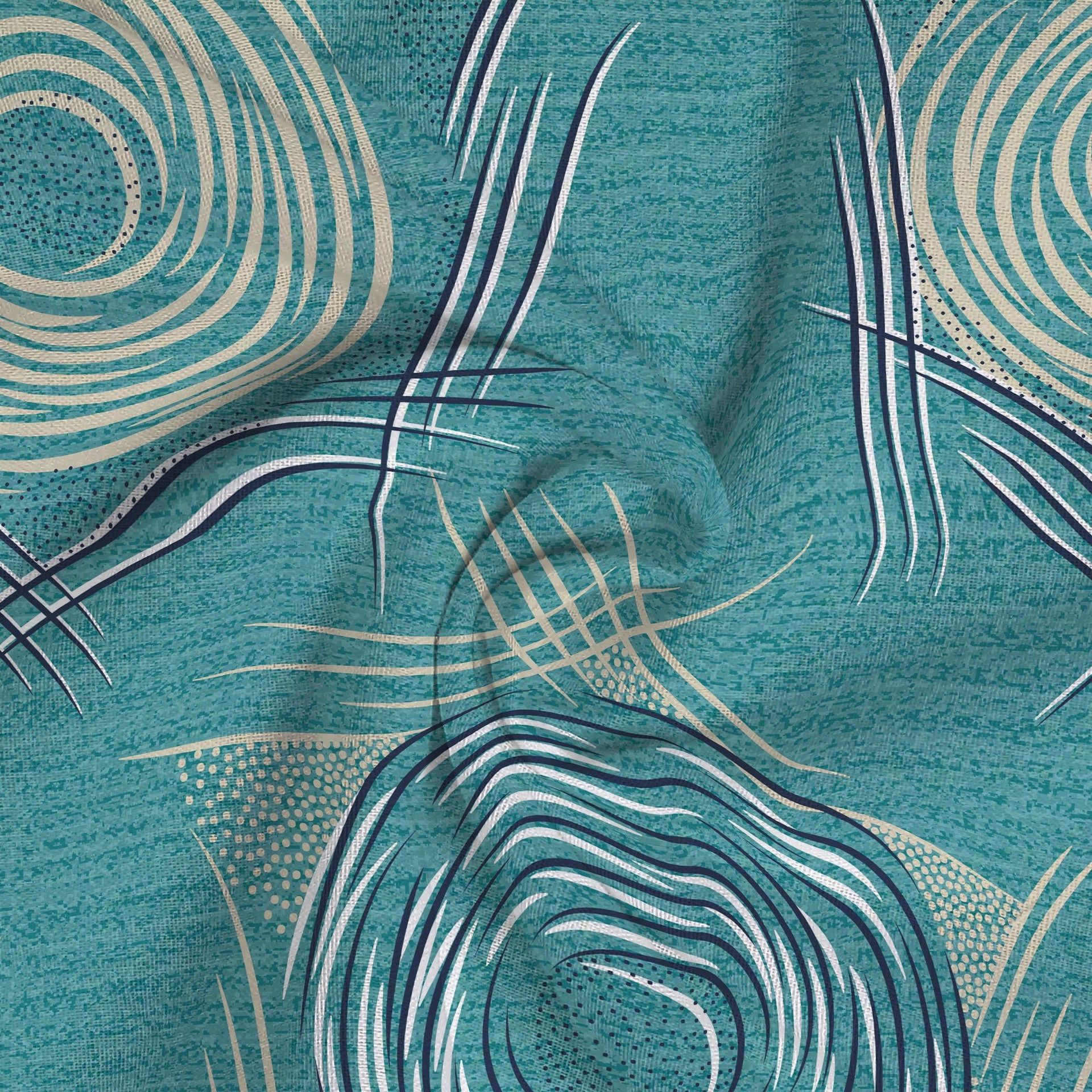 Geometric 120 GSM Microfibre Teal Queen Fitted Sheet Set | Serene Nest