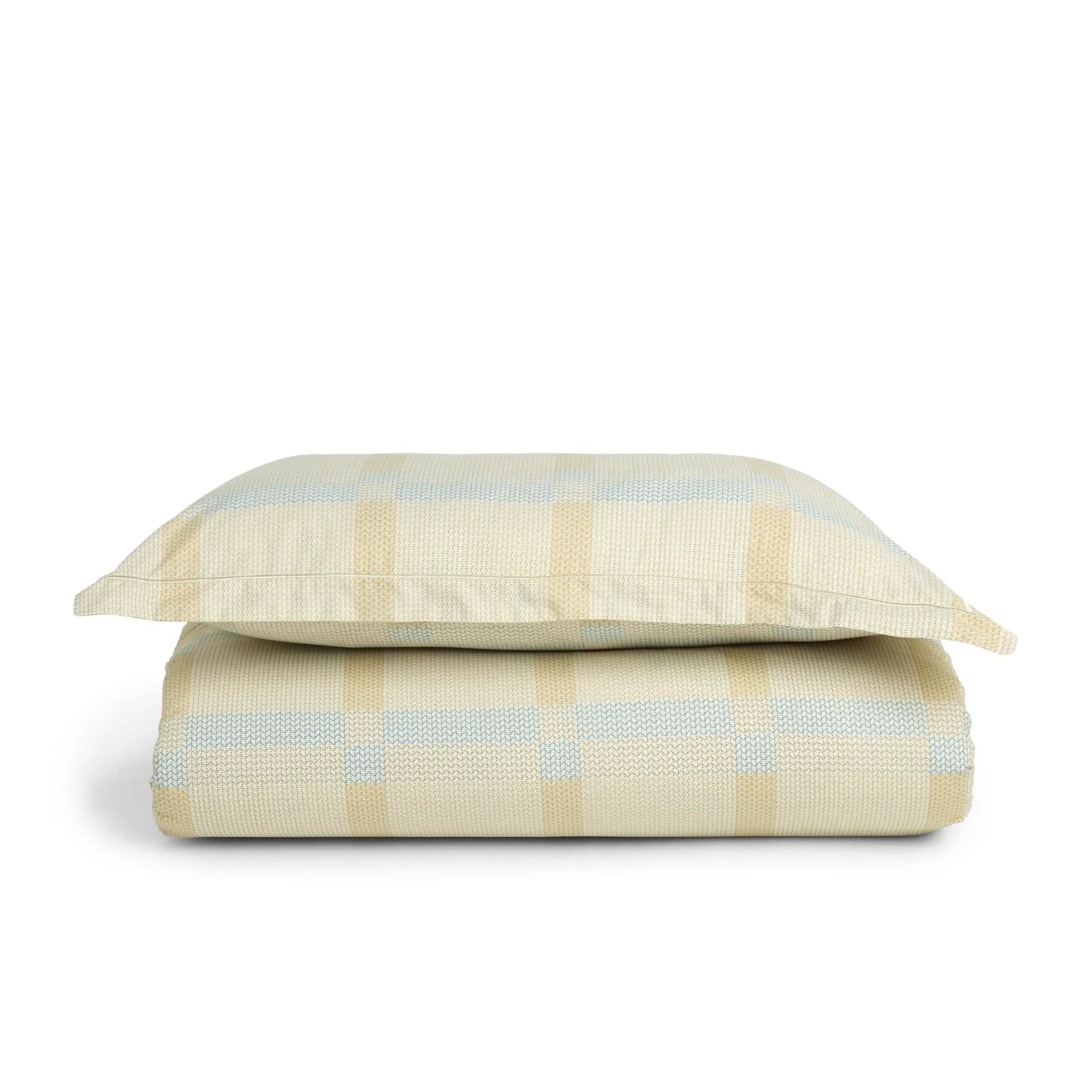 Geometric 200 TC Cotton Sand Single Bedsheet Set | Threadscapes