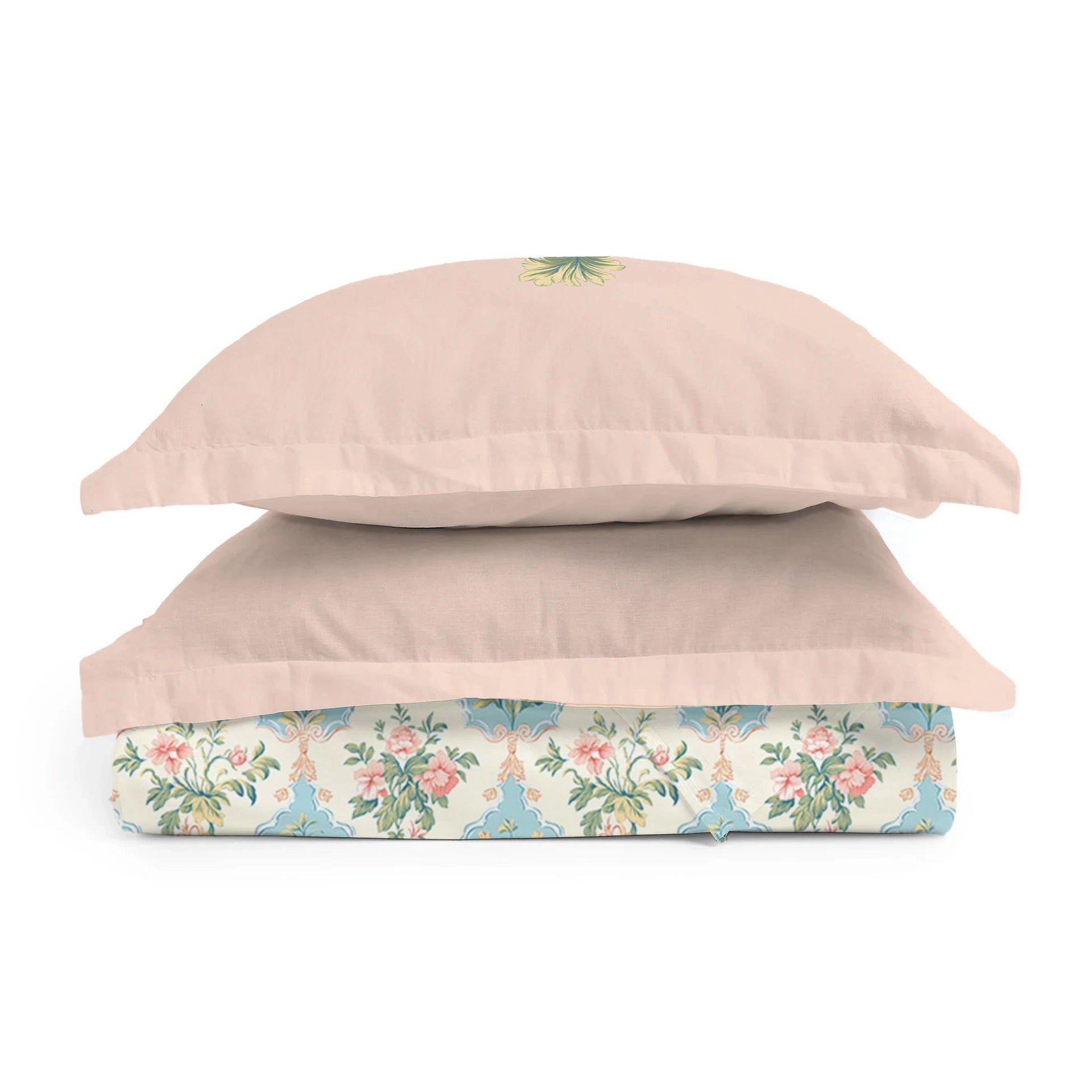 Floral 220 TC 100% Premium Cotton Flamingo Pink Super King Bedsheet Set | Udyan Tales