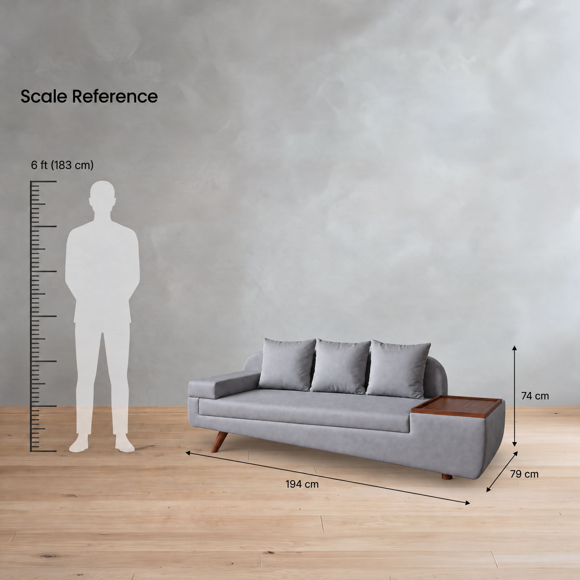 Wedge Sofa with Left Arm