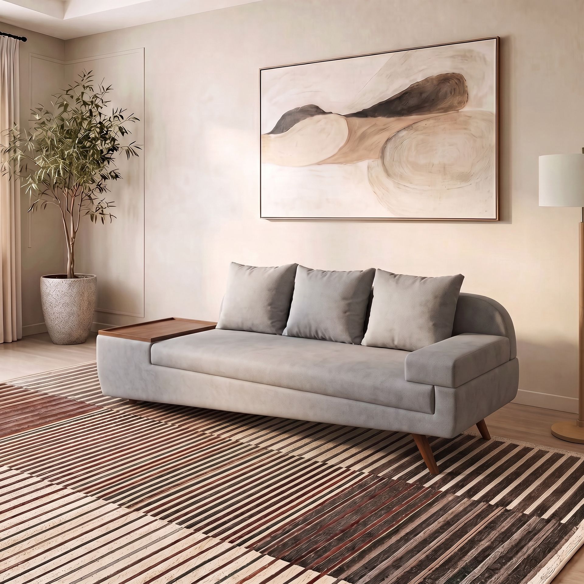 Wedge Sofa with Right Arm