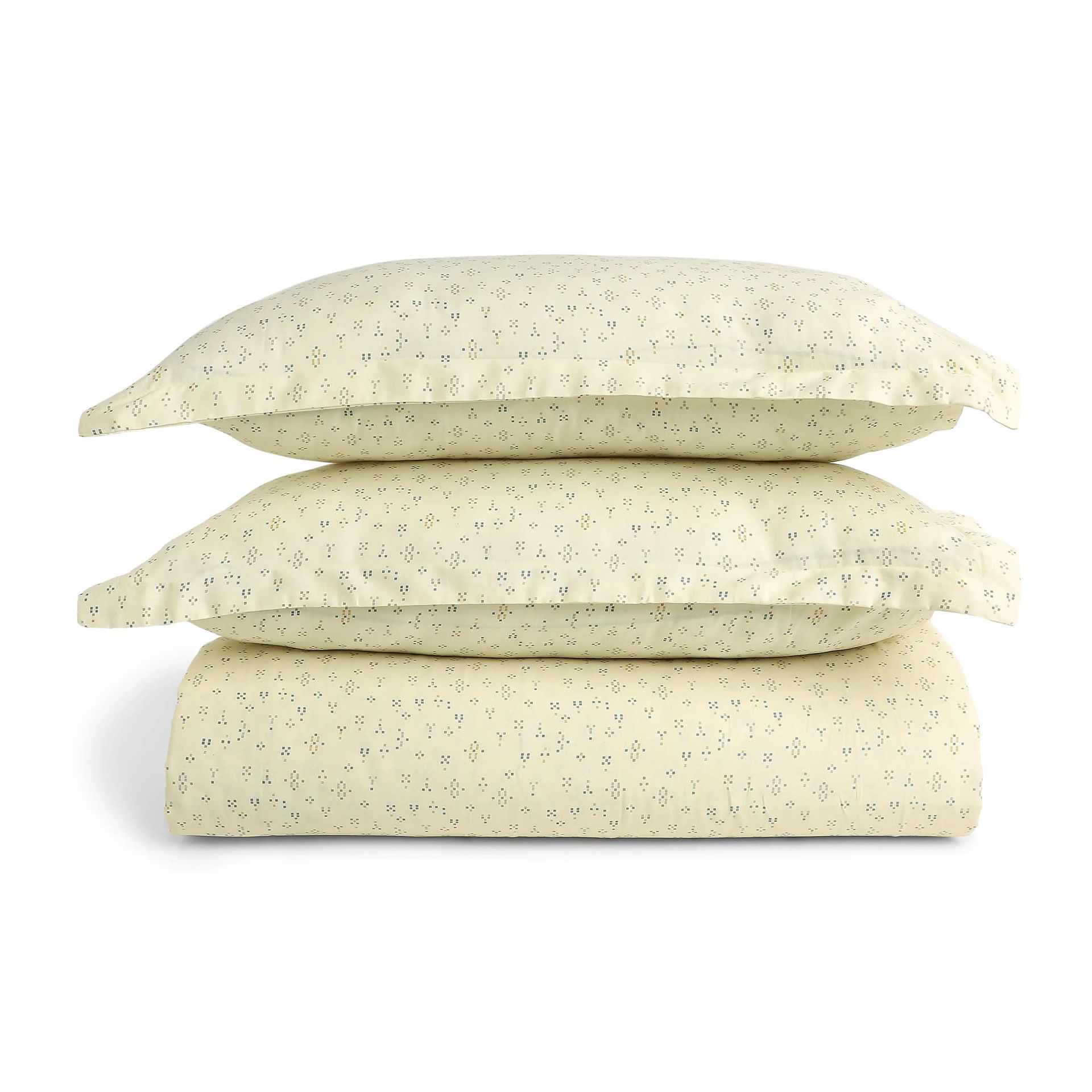 Geometric 250 TC 100% Cotton Multicolour King Fitted Sheet Set | Yutori