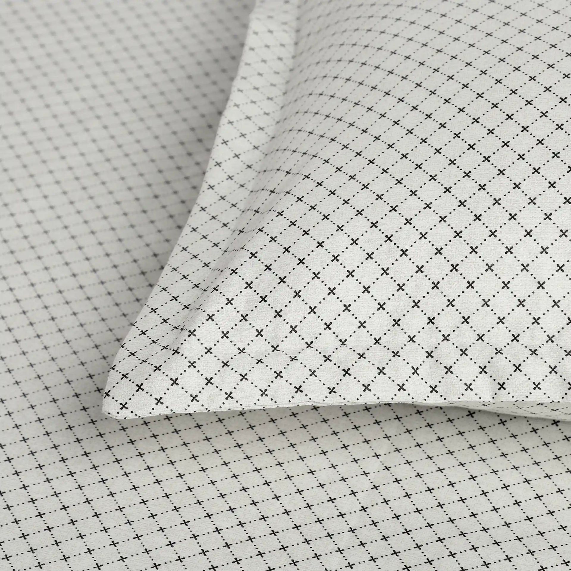 Geometric 250 TC 100% Cotton Oatmeal King Fitted Sheet Set | Yutori