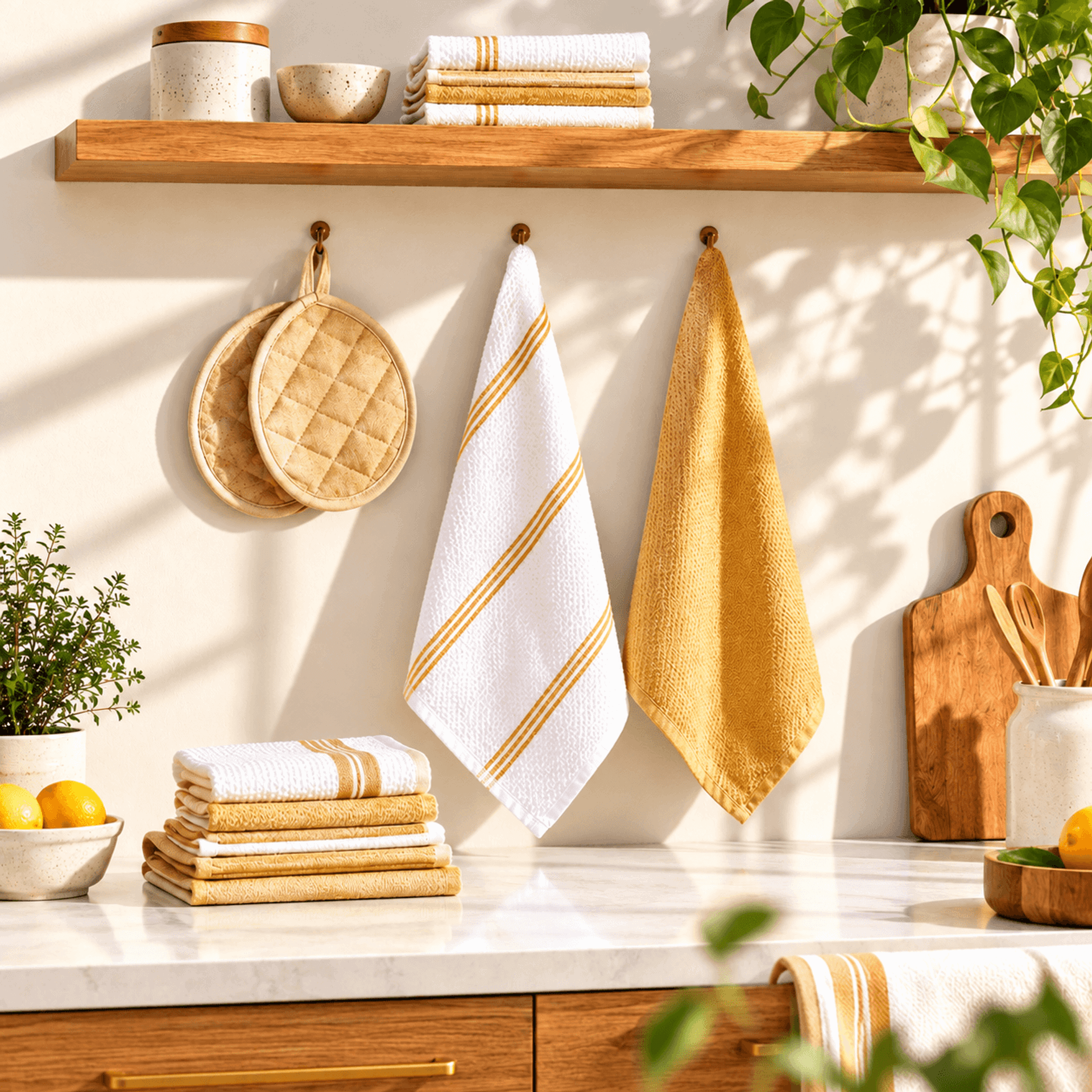 Sunlit Scandinavian Kitchen Linen Display.png