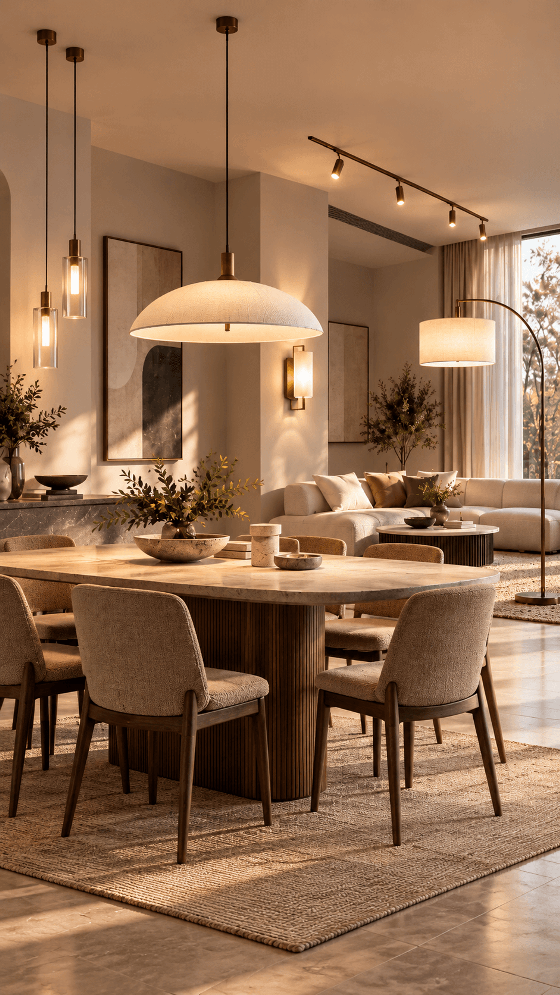 Warm Minimalist Dining and Living Space.png