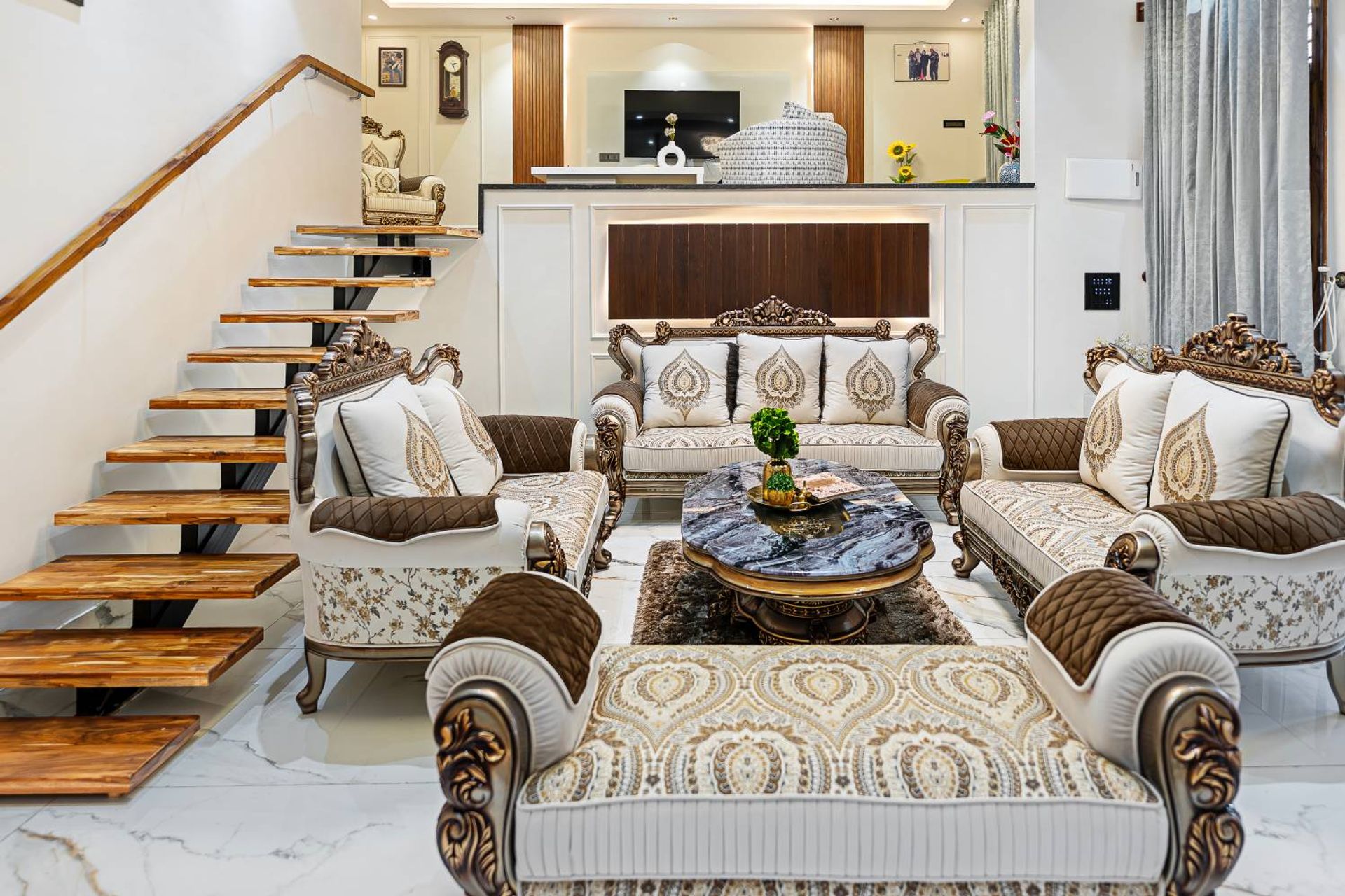 Contemporary Interior Design of Villa in Bengaluru with Living Room and ...