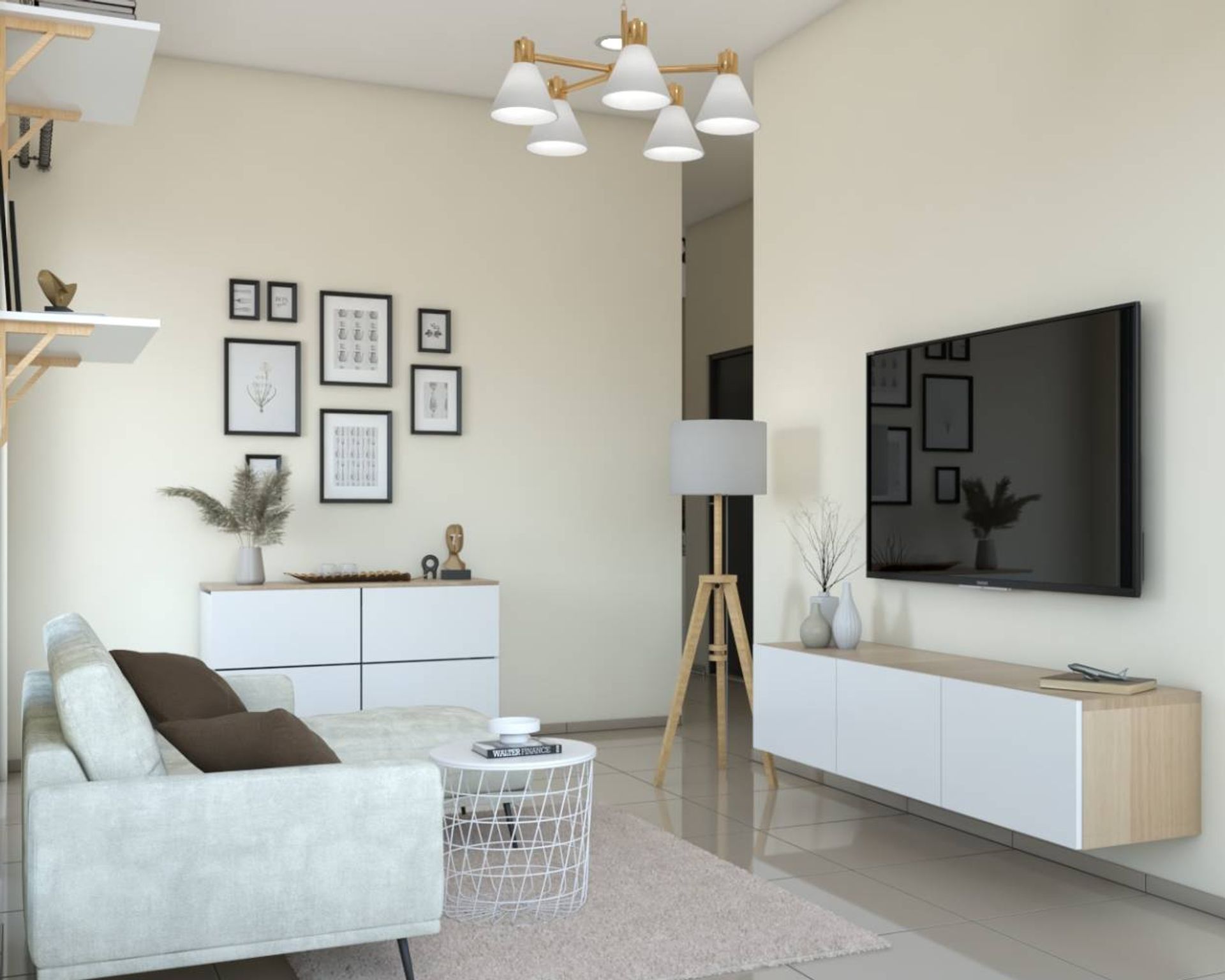White And Brown Scandinavian TV Unit Design With Drawer Storage Livspace — free download