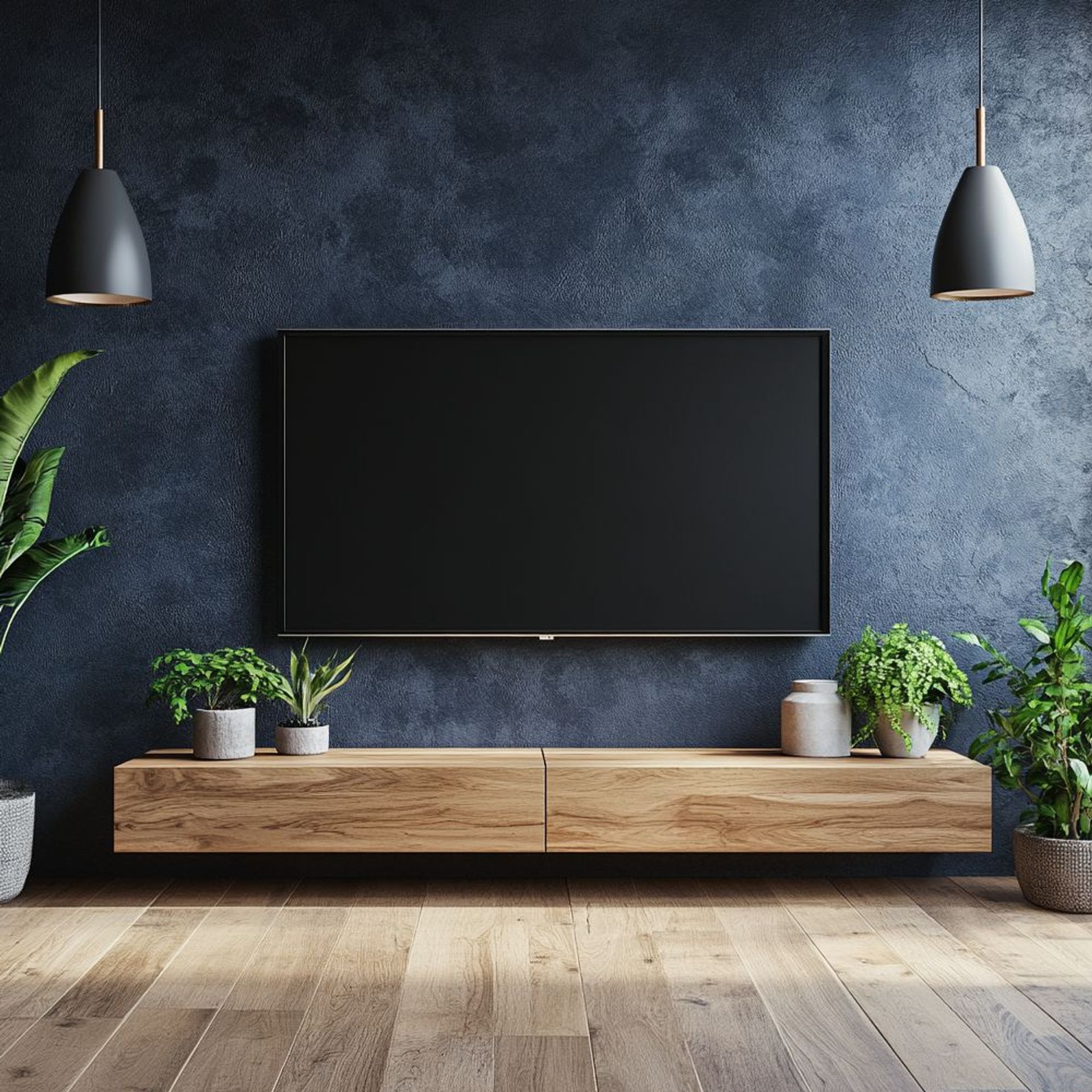 Tv Unit Neutral Wooden TV Unit Design: 2 Modern Drawers, Open Unit, Neutral Colour ...