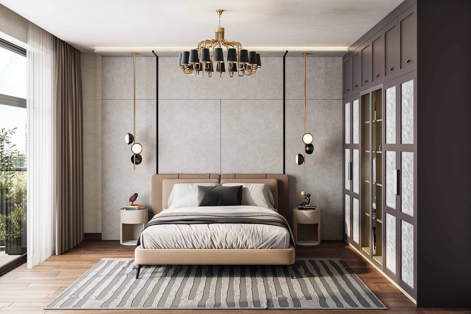 Picture Idea: Concrete Textured Contemporary Wallpaper Design For Bedrooms And Living Rooms