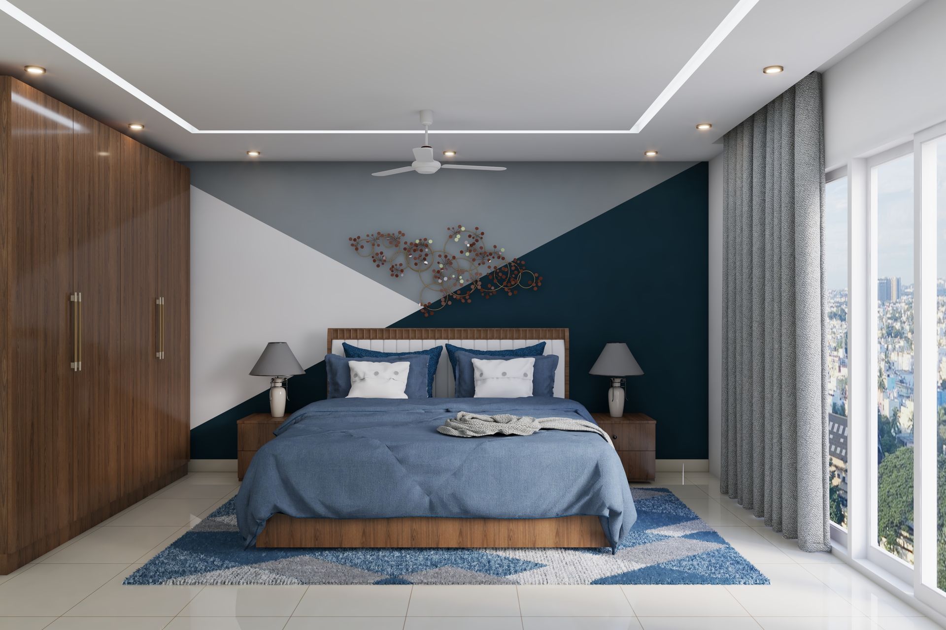 Spacious False Ceiling Design For Bedroom | Livspace