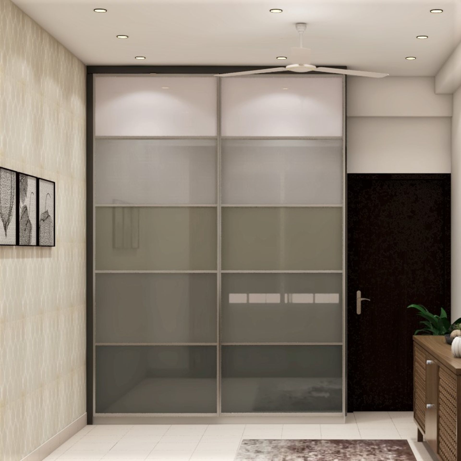 Modern Compact Sliding Door Wardrobe Design | Livspace