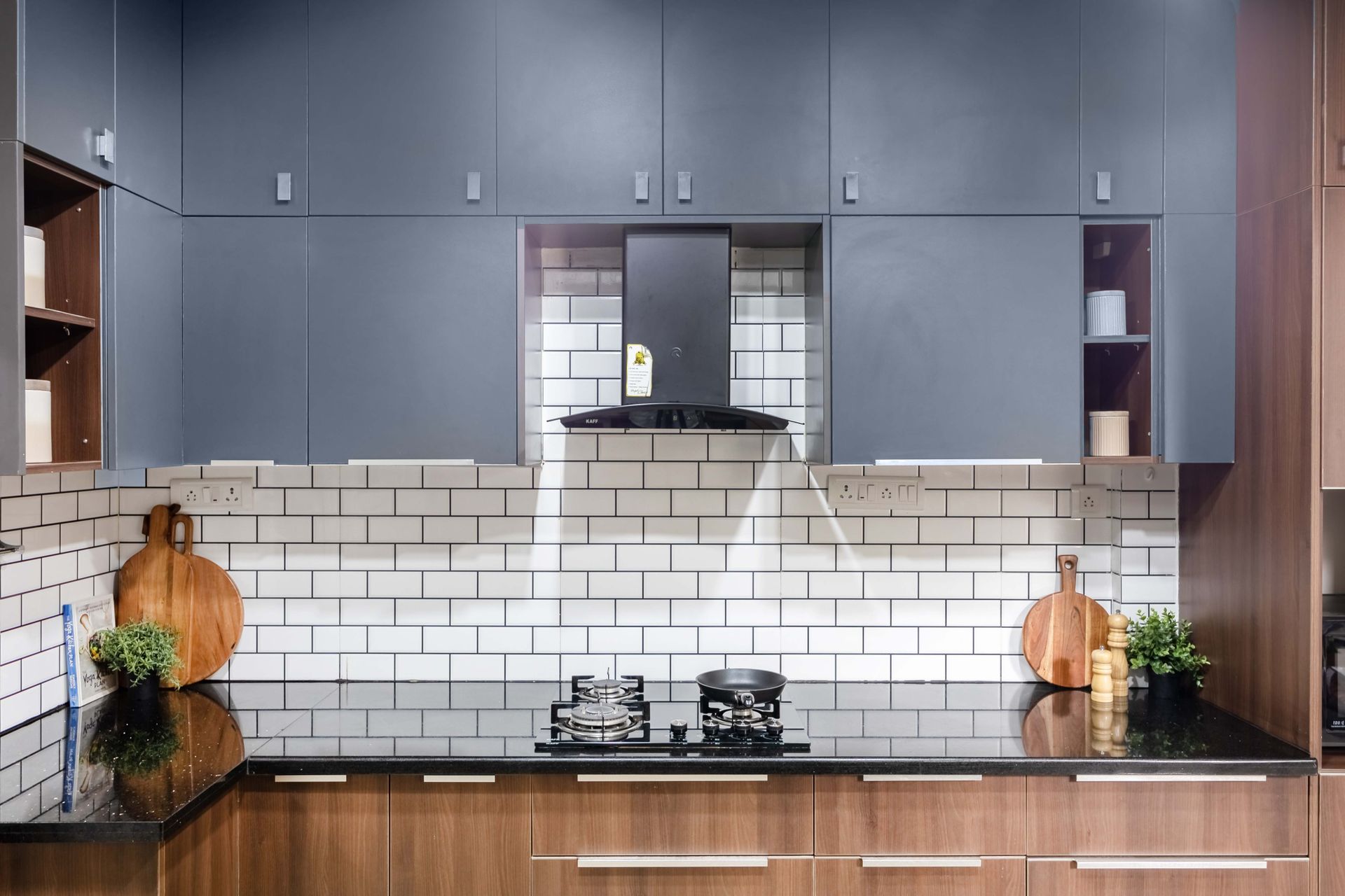 Ceramic Matte White Subway Kitchen Tile Design | Livspace