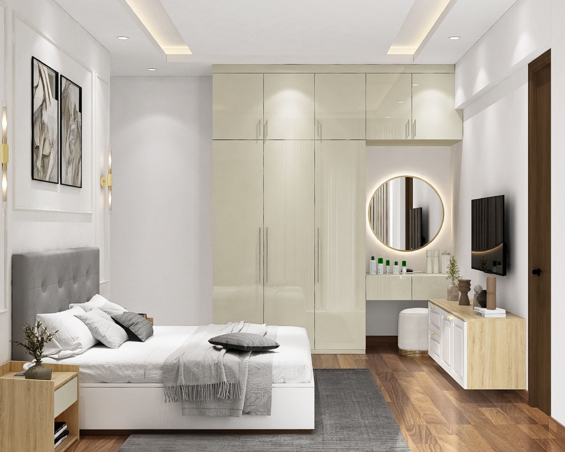 Cozy and Inviting: Modern Guest Bedroom Design with Queen Bed and ...