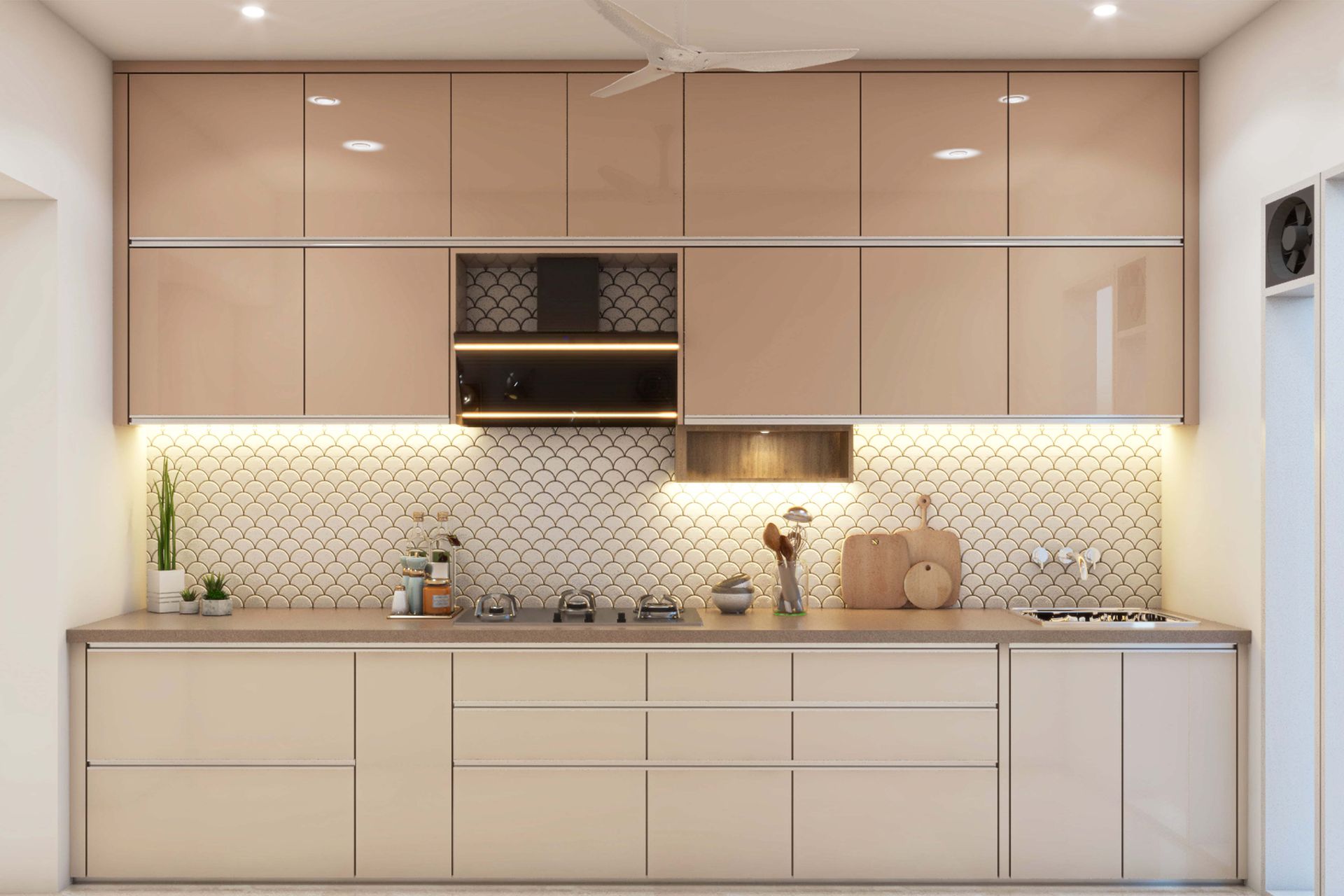 Pastel-Toned Kitchen Design For Rental Spaces | Livspace
