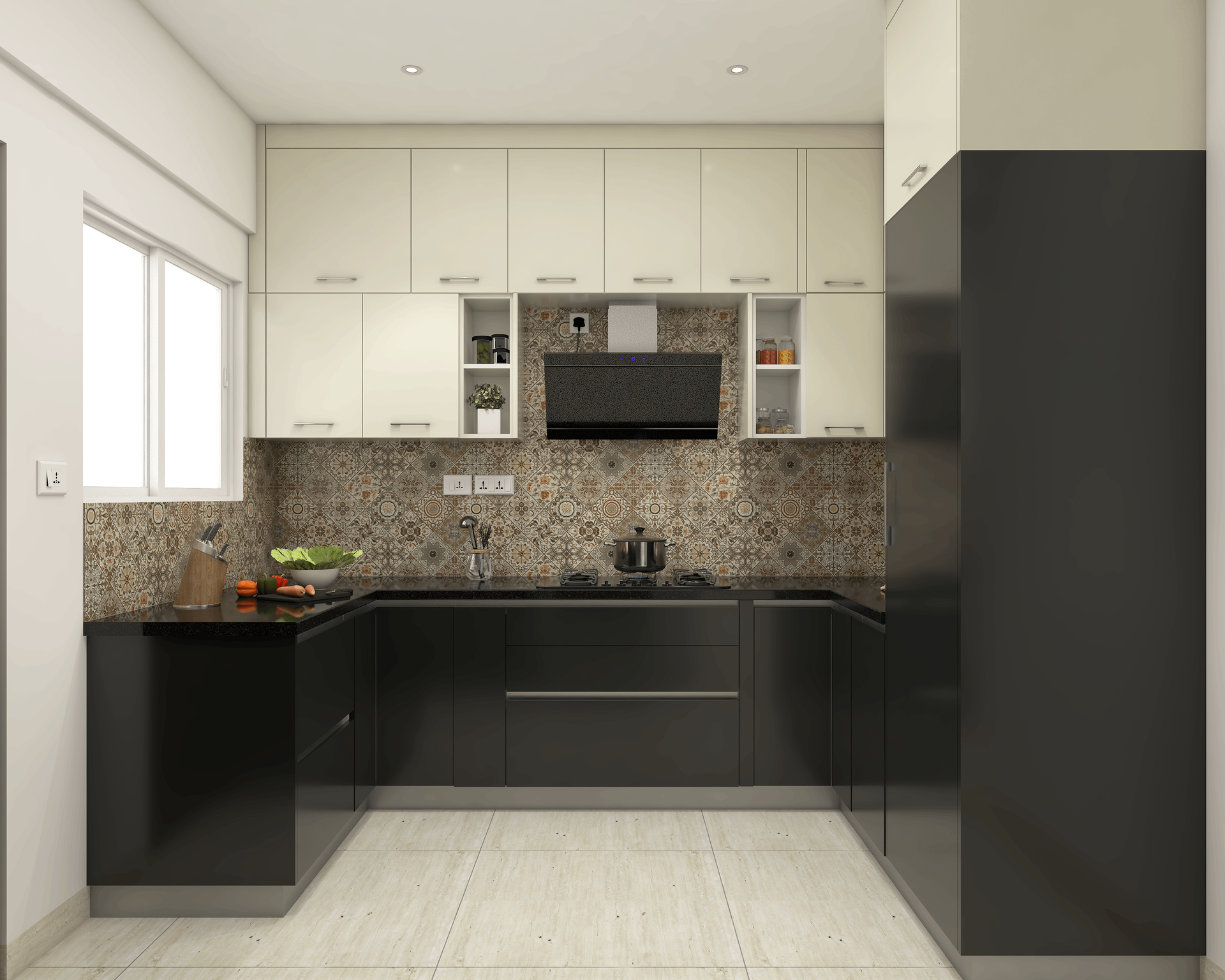Elegant Convenient Modern Style Spacious Kitchen Design | Livspace