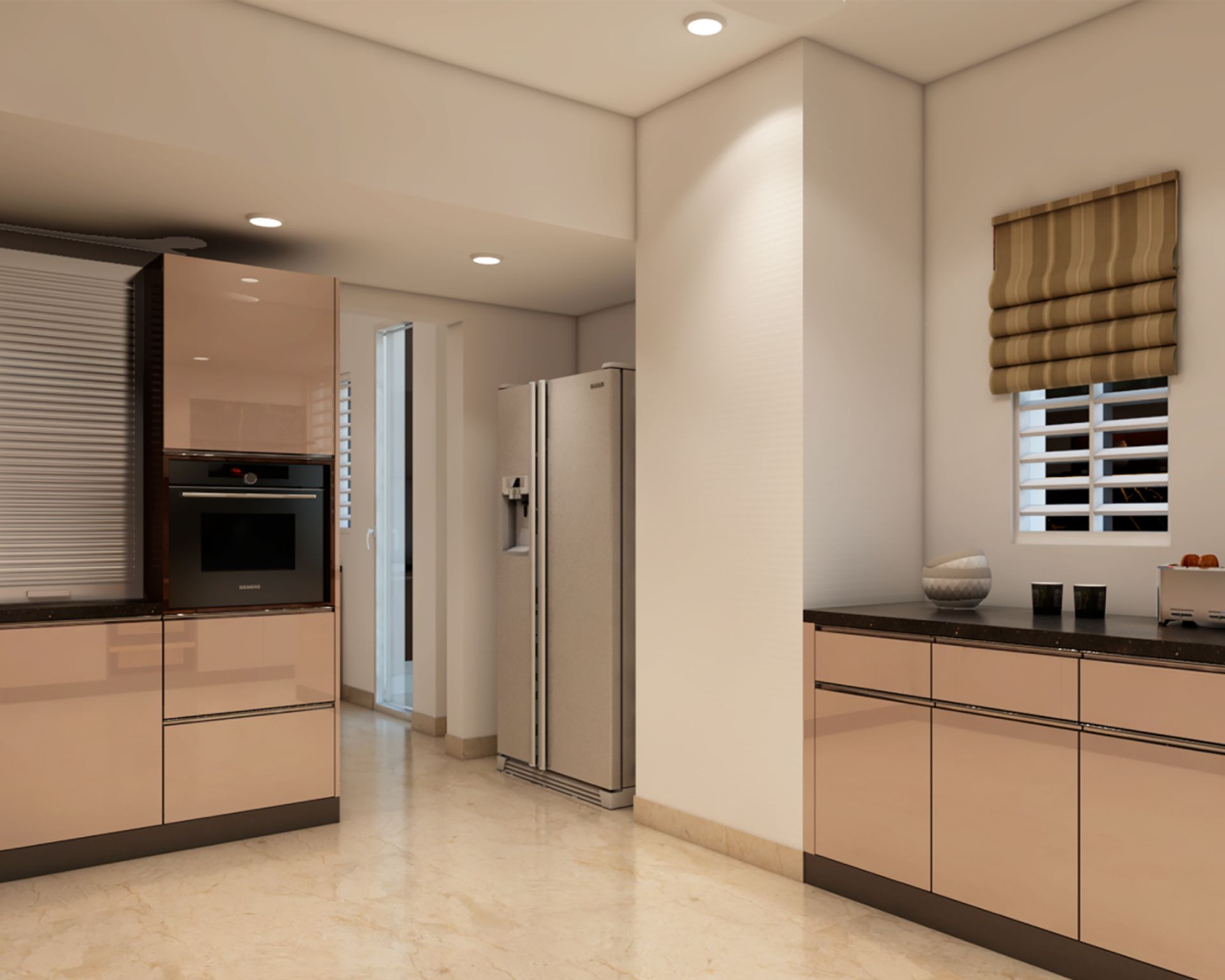 Contemporary Modular Kitchen Design With Dado Tiles | Livspace