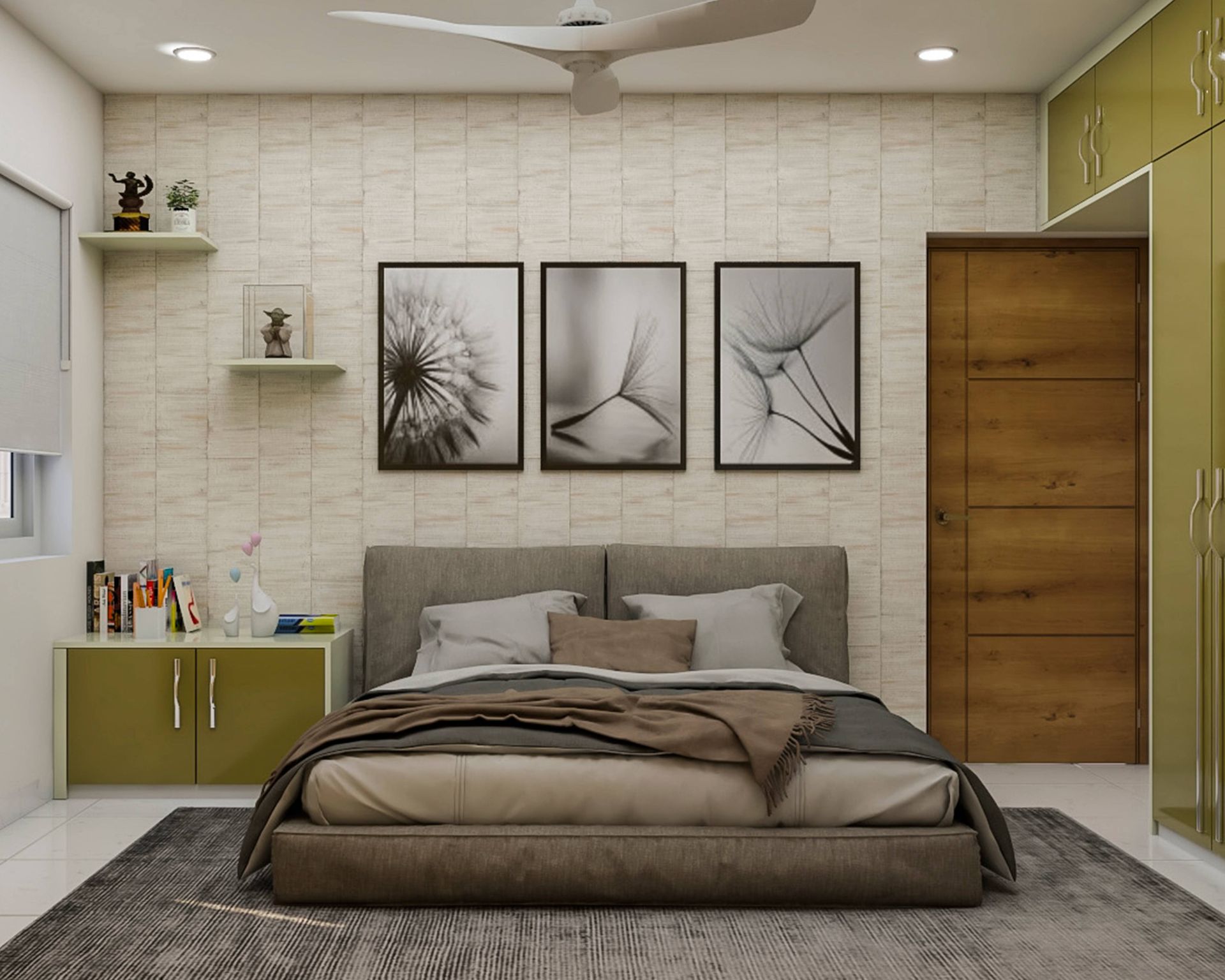 Modern Master Bedroom Design With Hinged Wardrobes | Livspace