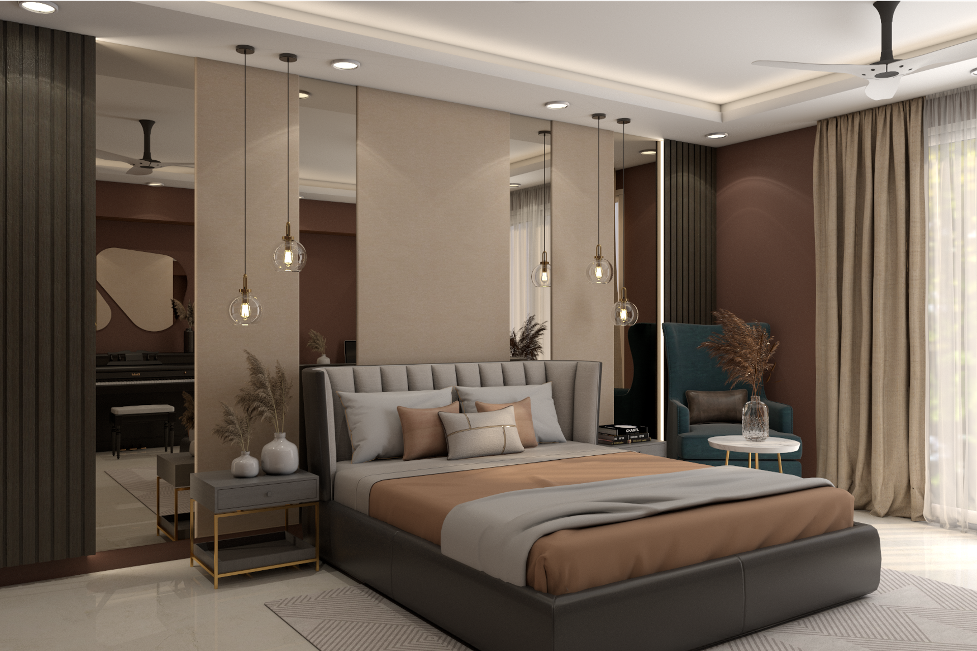 Contemporary Master Bedroom Design With Luxurious Interiors | Livspace