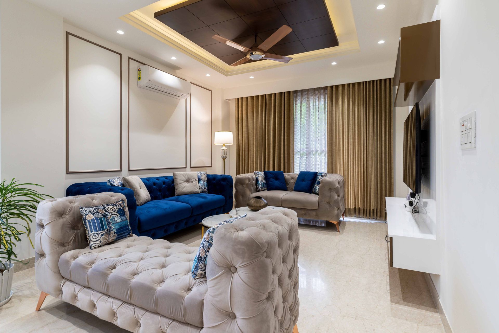 Contemporary 2BHK Design for Gurgaon Flat with Work-from-Home Setup ...