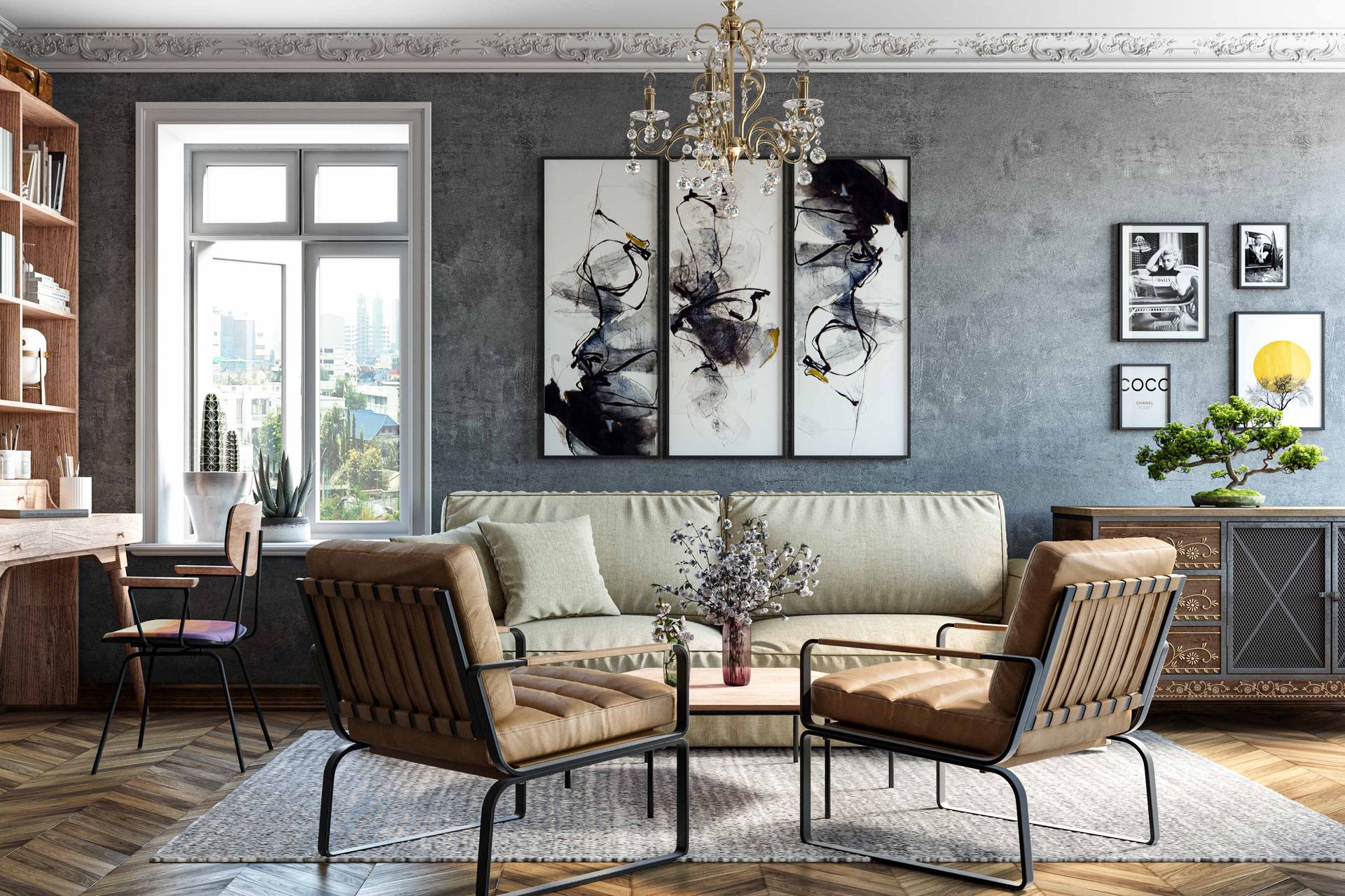 Picture of Modern Minimalist 3D Stereo Wallpaper Roll, Damask Embossed Textured ...