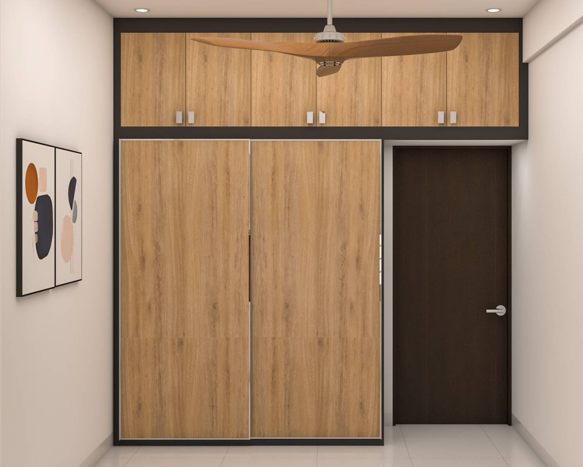 Compact Wooden Sliding Door Wardrobe Design | Livspace