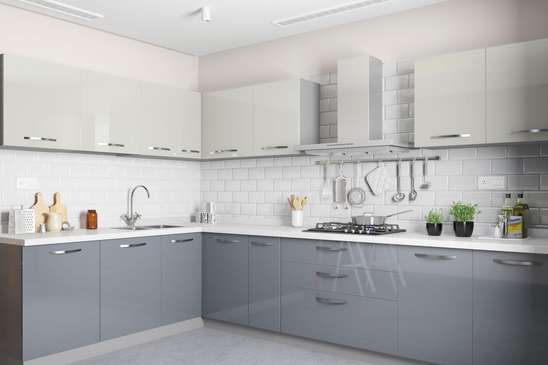 Classic White Subway Tiles Design with Glossy Finish, Non-Porous ...