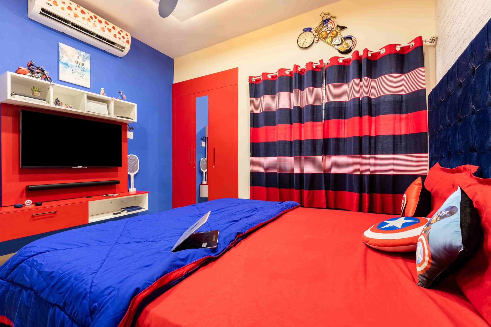 View of Compact Bedroom Design With A Spacious Swing Wardrobe | Livspace