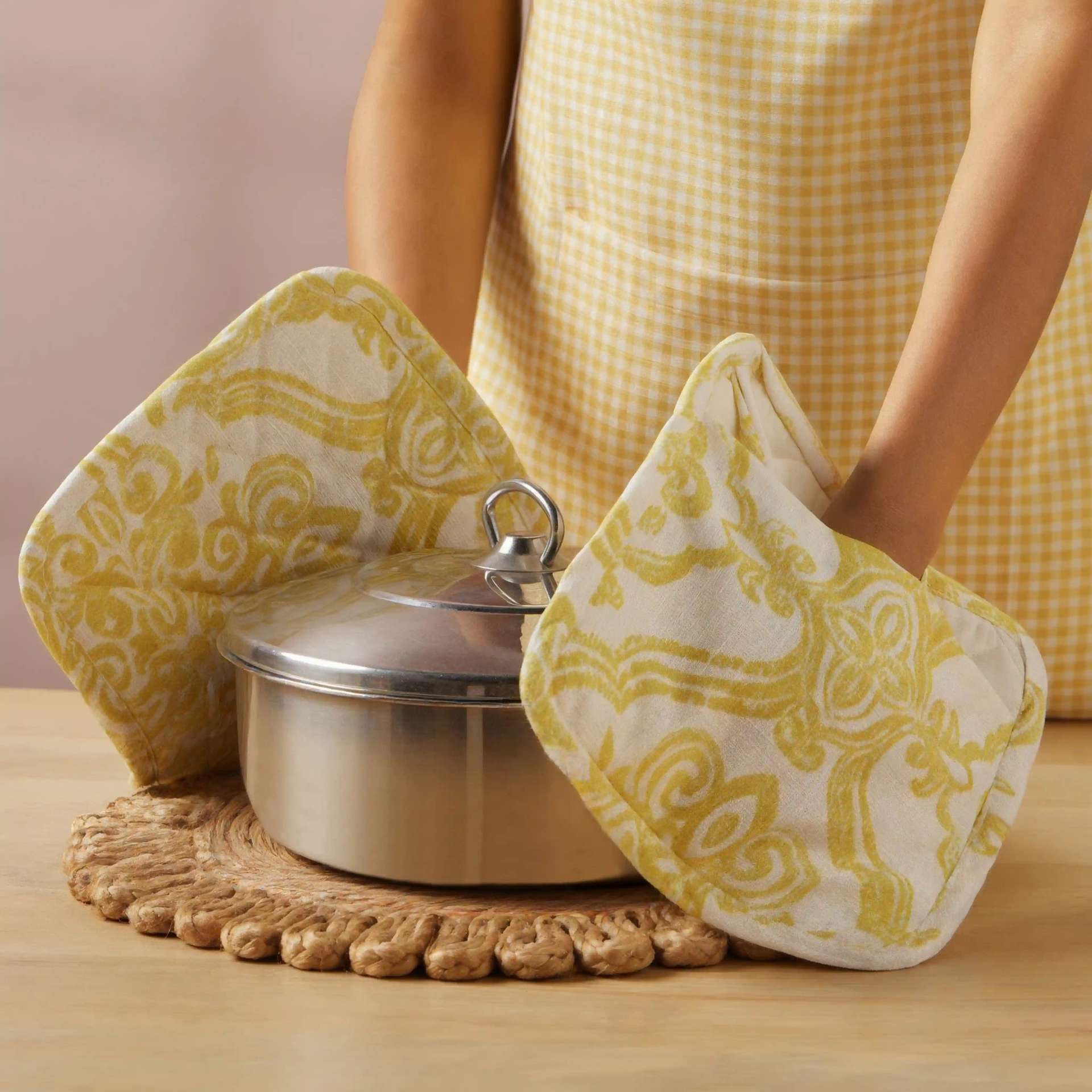 Ethnic Yellow Set of 2 Pot Holder | Nonna's Home