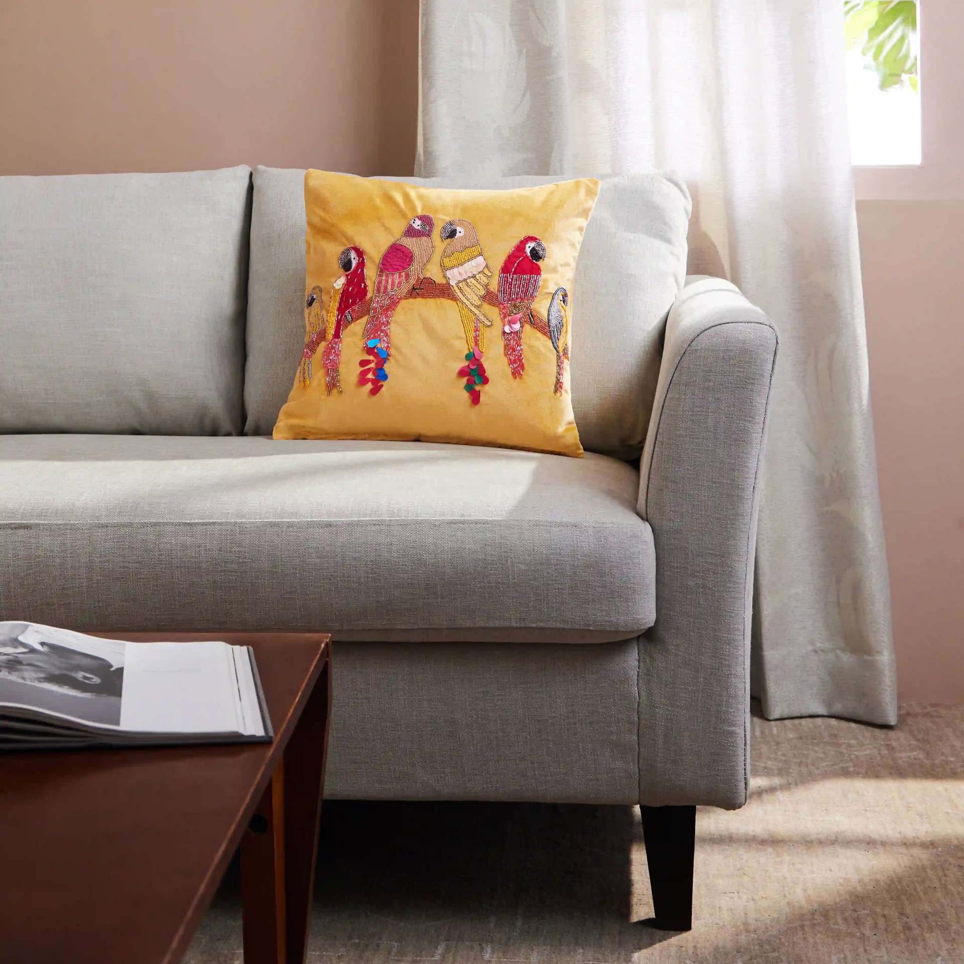 Indian Heritage Velvet Golden Glow Cushion Cover | Espricia