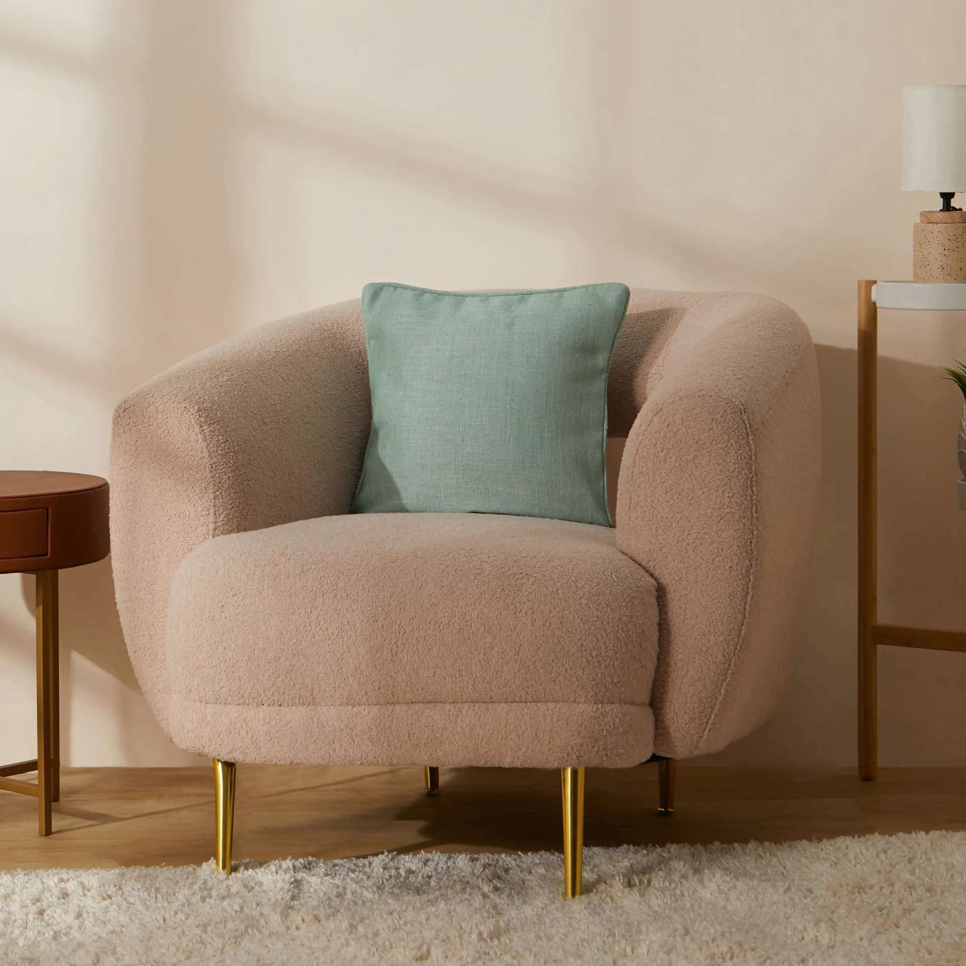 Solid Dyed Polyester Blend Mint Cushion Cover | Vissencia