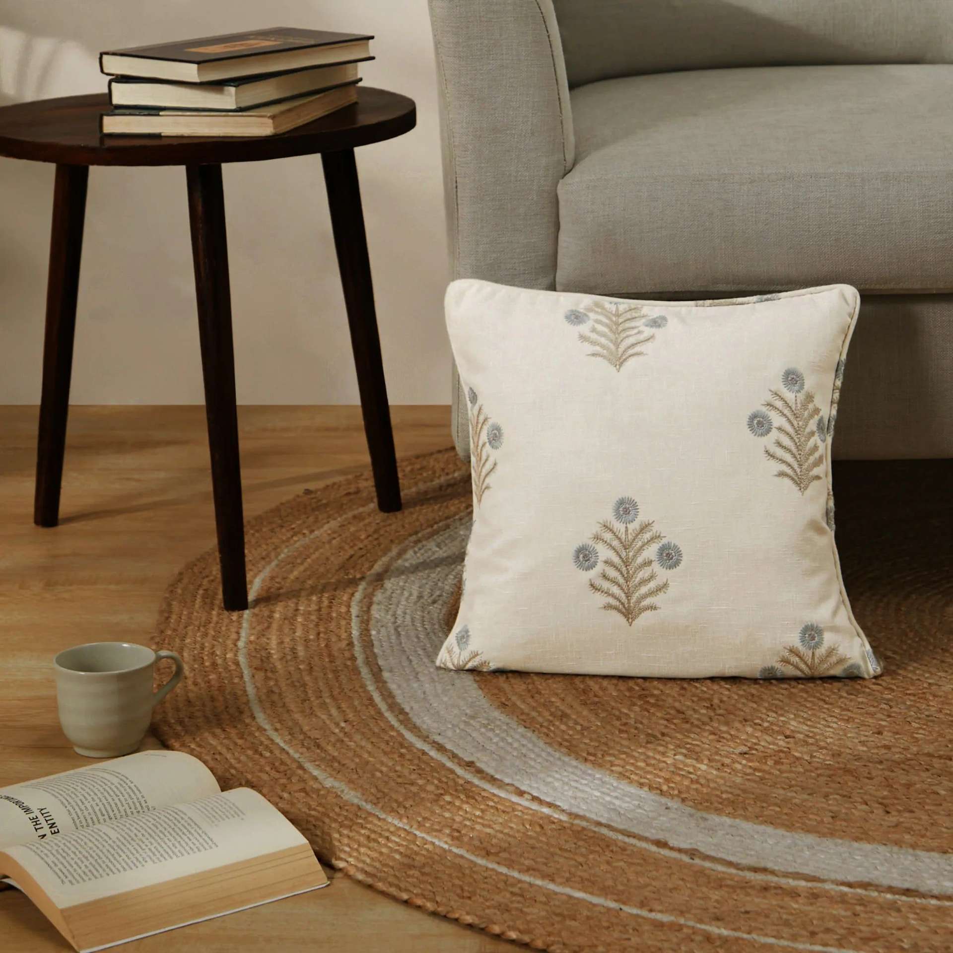 Indian Heritage Polyester Blend Ocean Cushion Cover | Vissencia