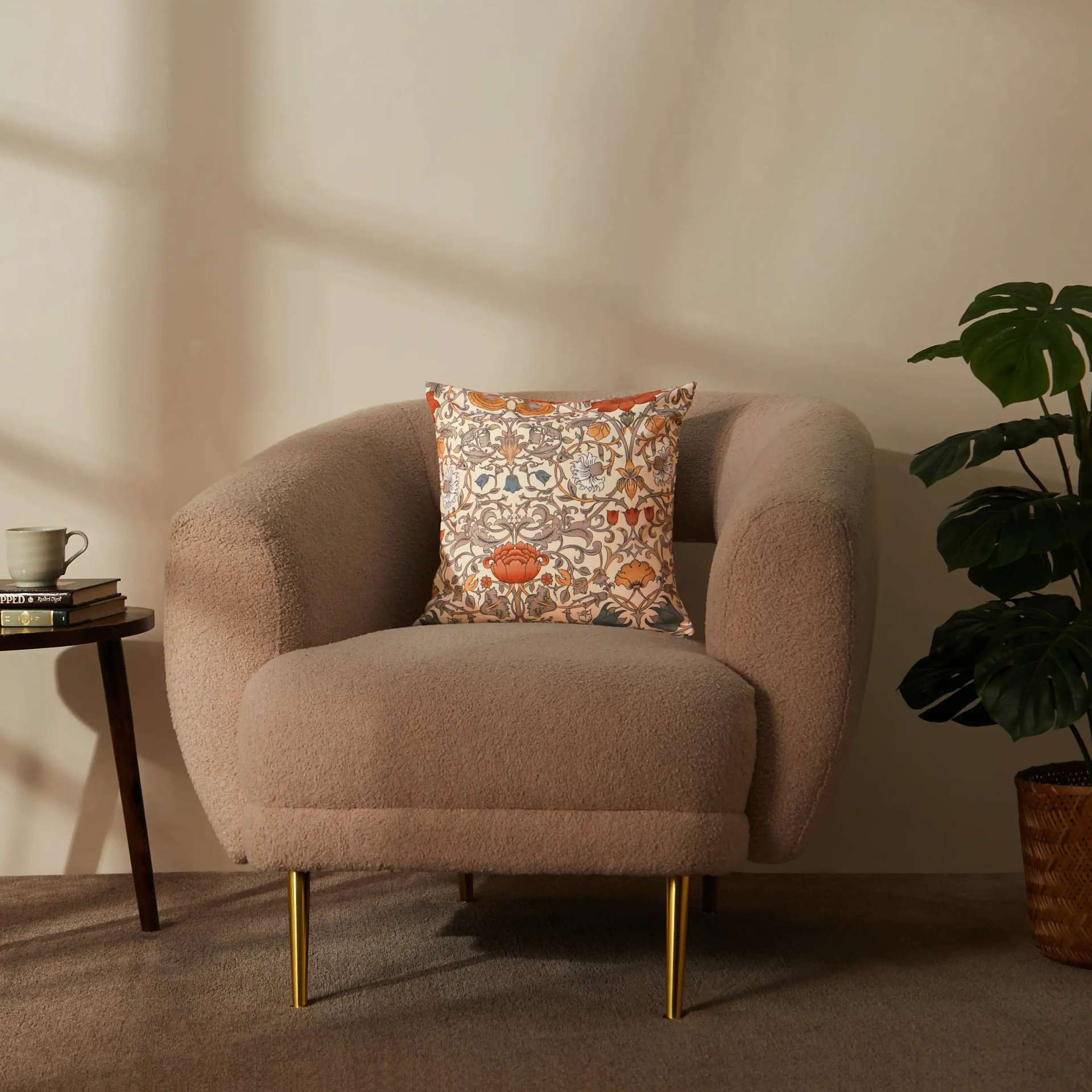 Indian Heritage 100% Polyester Rust Cushion Cover | Vissencia