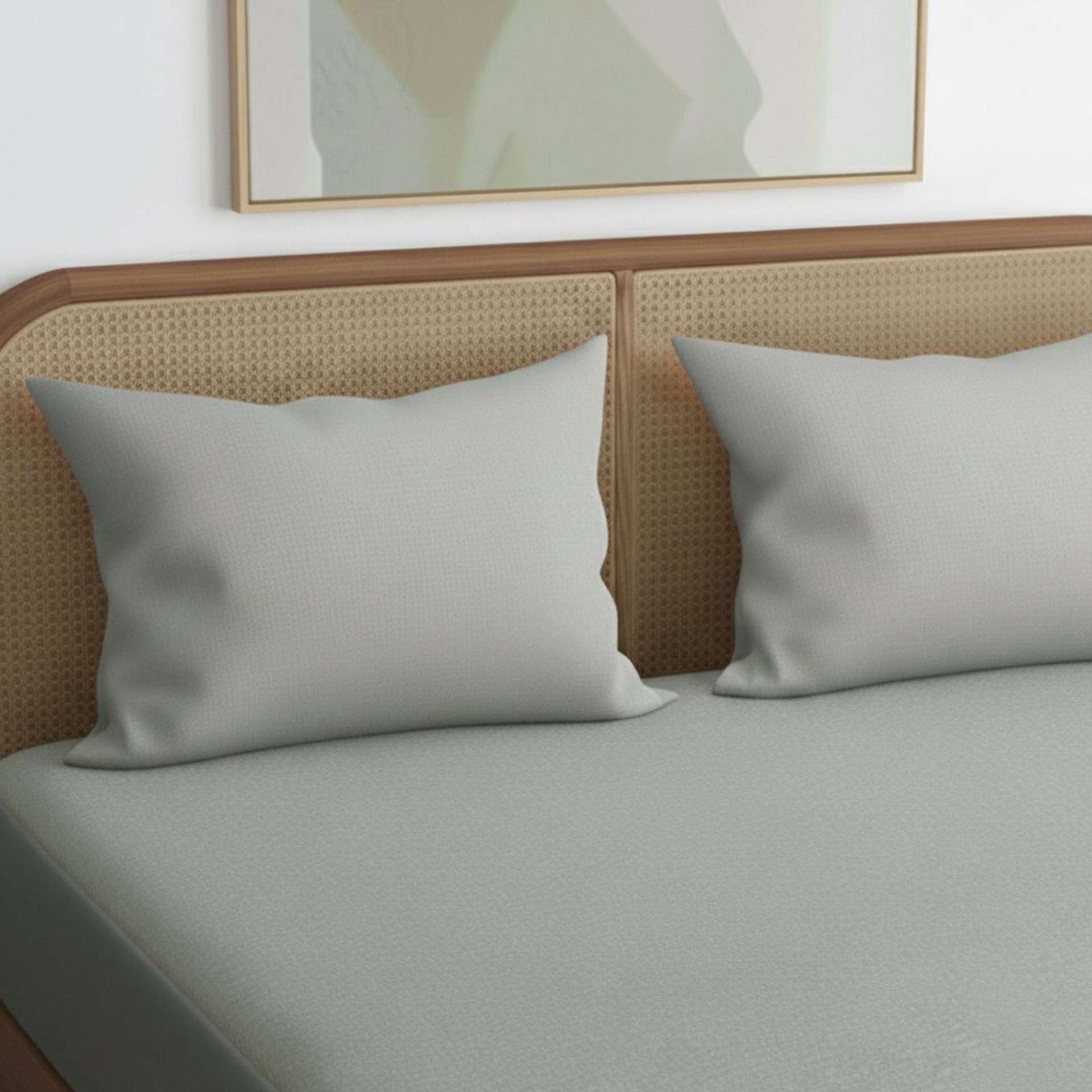 Solid Dyed TC Cotton Terry Grey Pillow Protector | Cloud Canopy