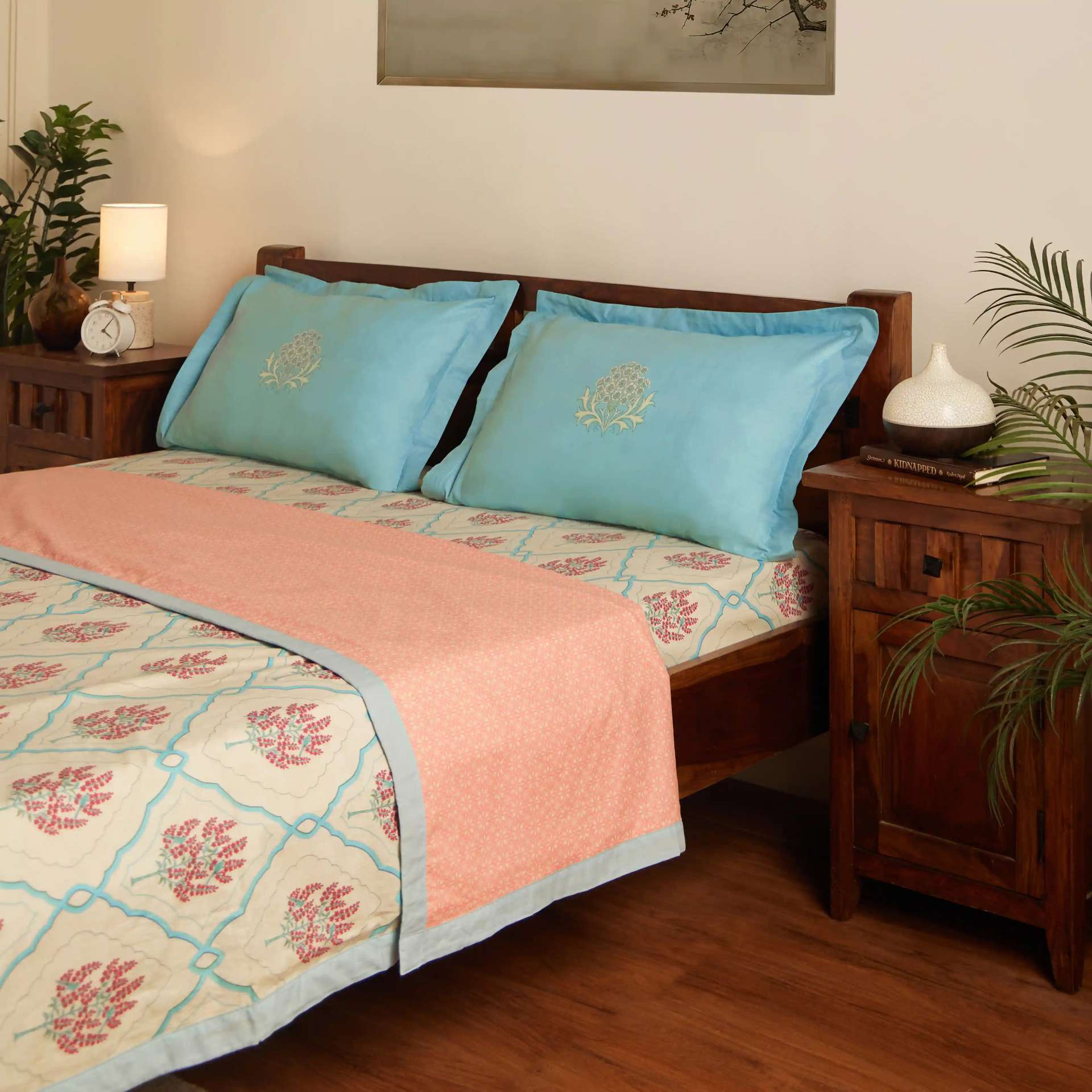 Indian Heritage 144 TC 100% Cotton Sage Bloom Double Dohar | Chippa Lane