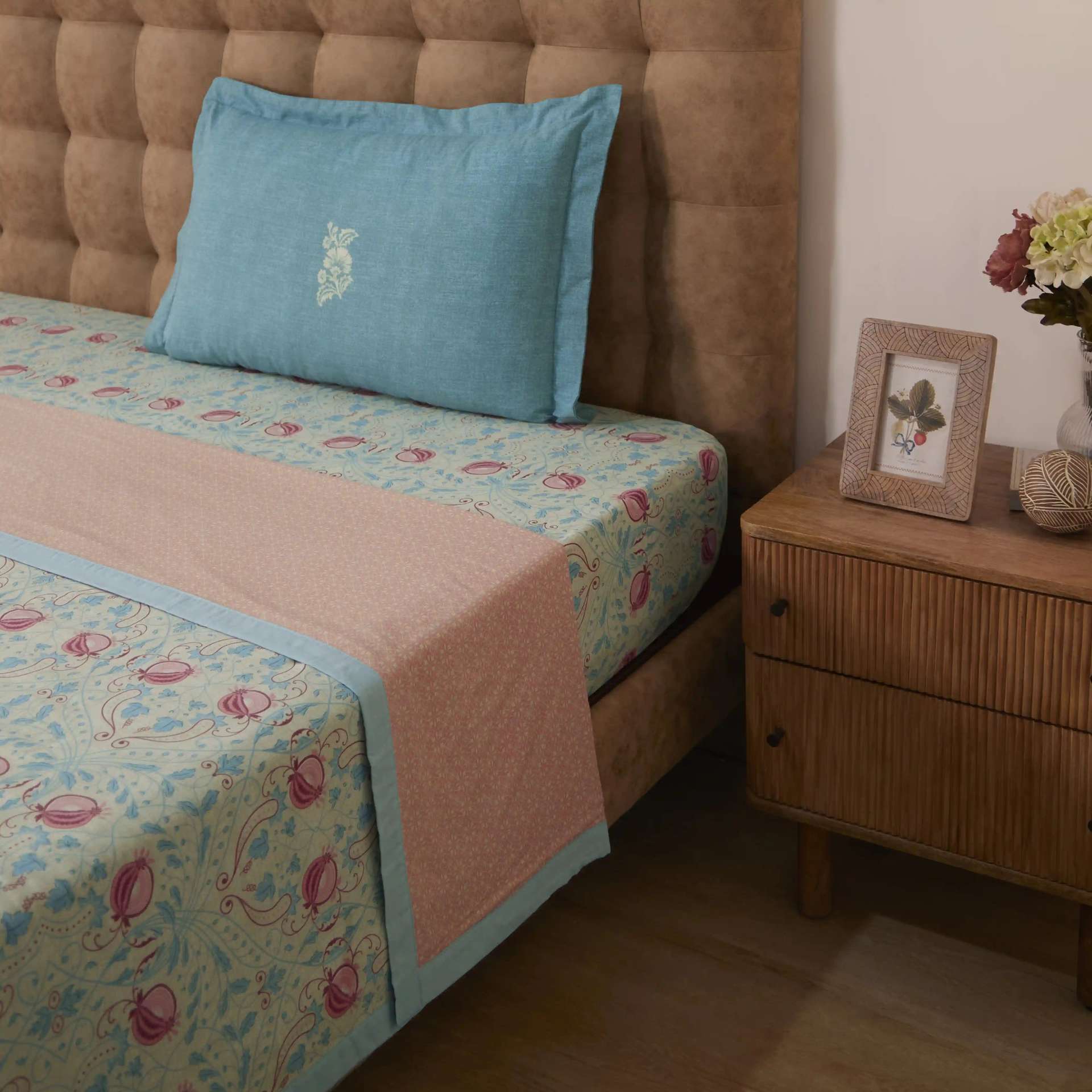 Indian Heritage 144 TC 100% Cotton Light Blue Single Dohar | Chippa Lane