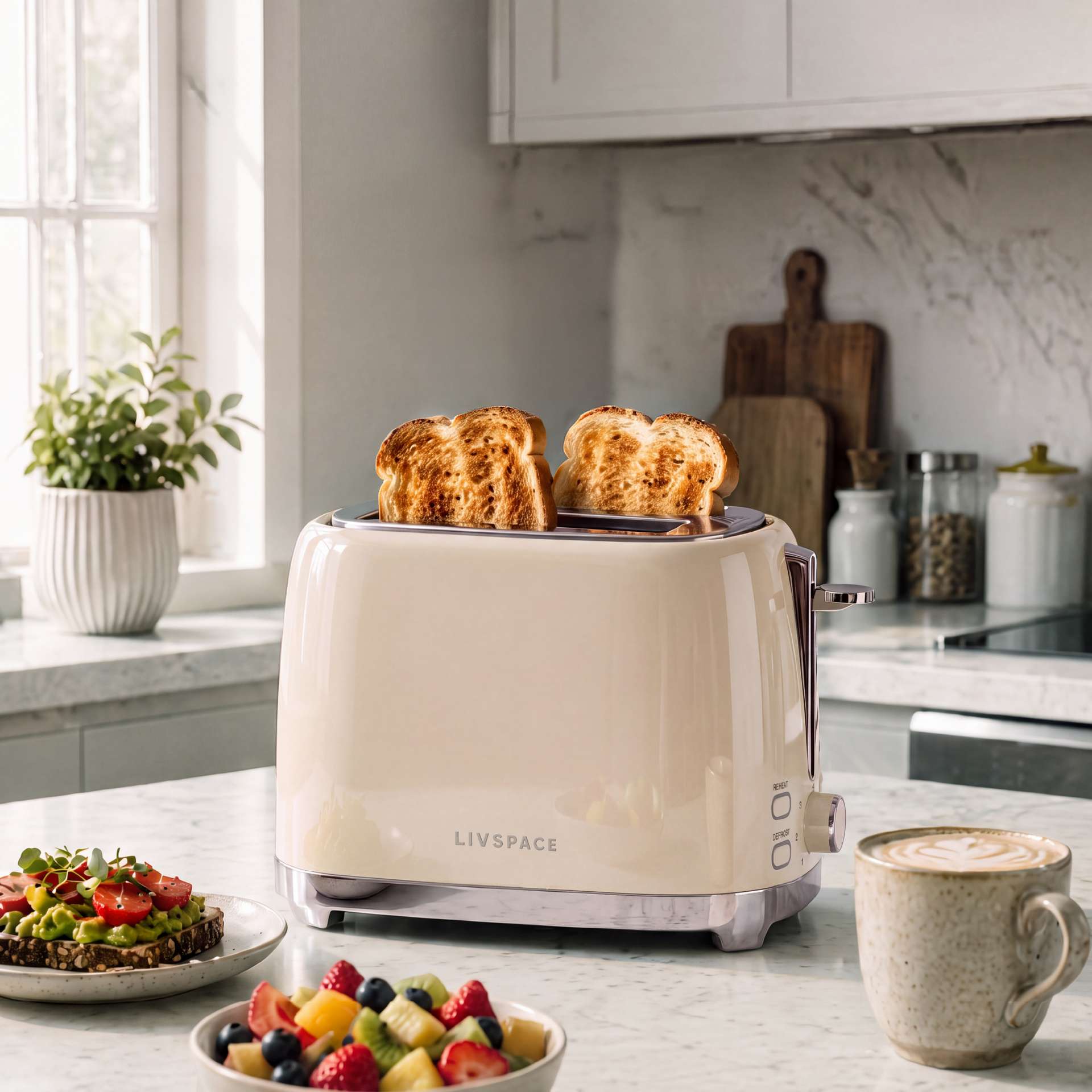 Livspace 2 Slice Toaster - Ivory