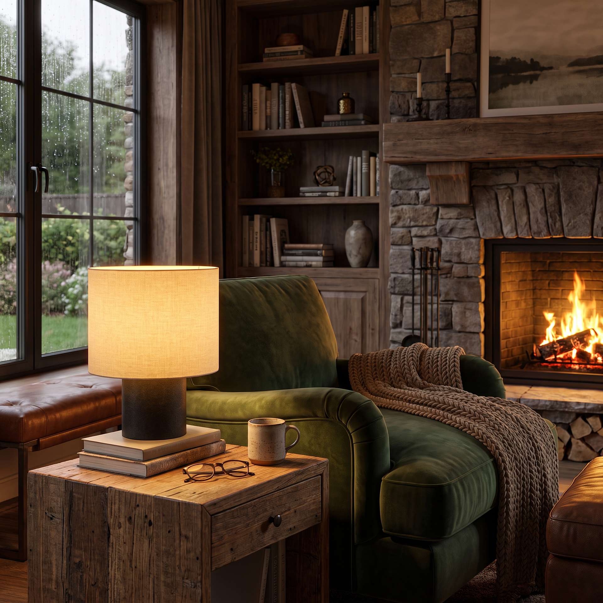 Livspace Aromas Table Lamp | Matt Black
