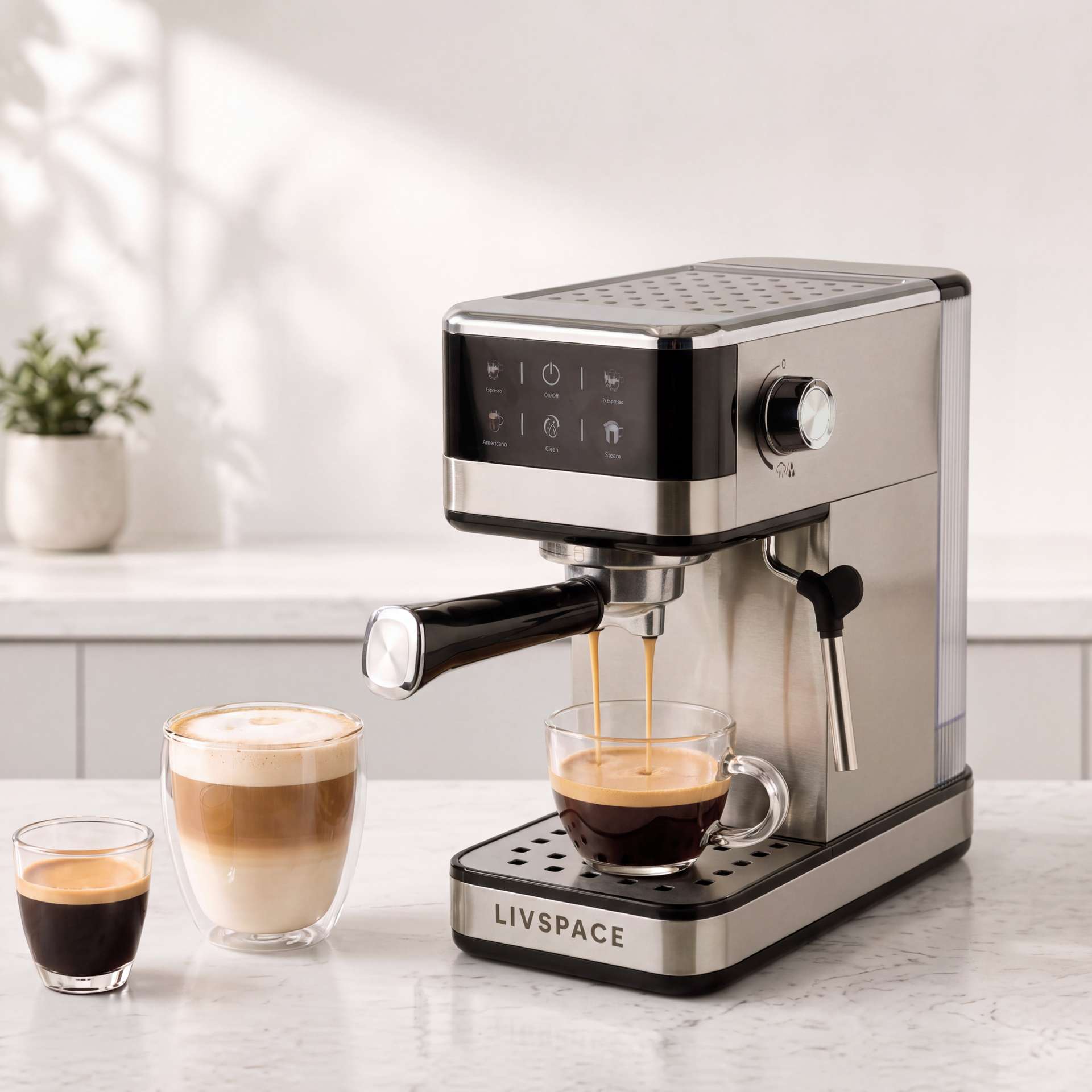 Livspace Espresso Coffee Machine 1.2 L - Digital