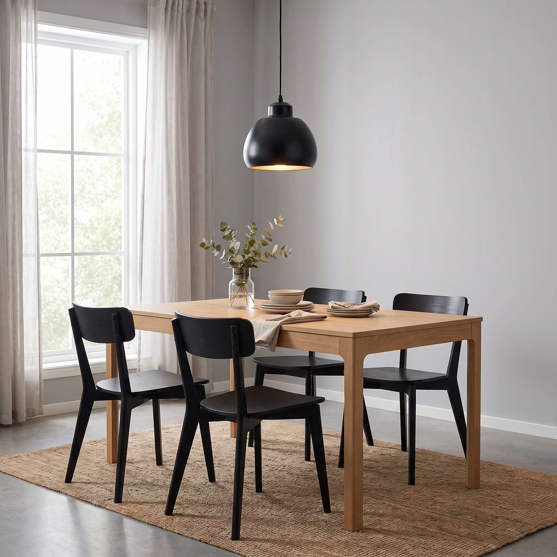 Livspace Jeny Muuto Black Metal Pendant Light | Black