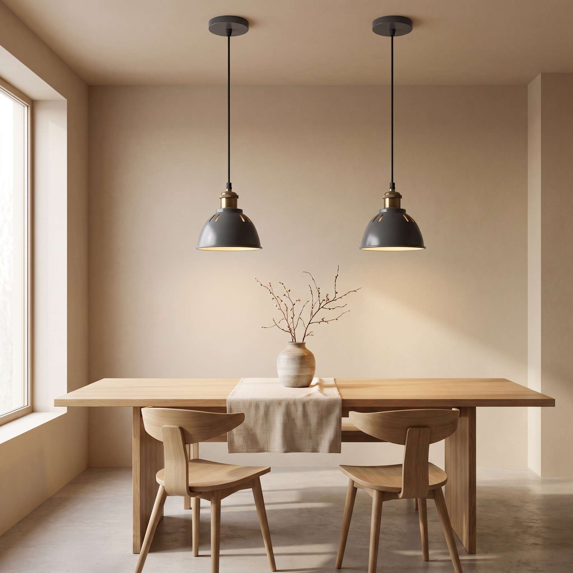 Livspace Ludwig Darnar Grey Metal Pendant Light | Grey