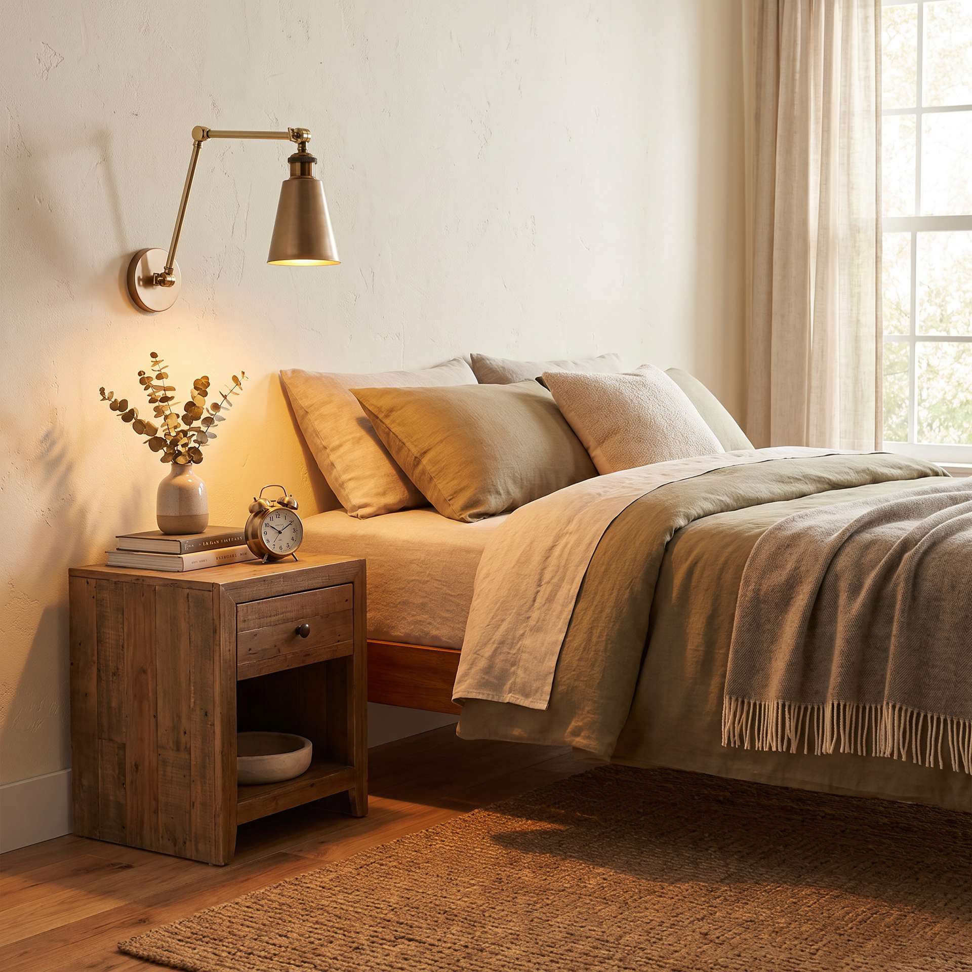 Livspace Lyon Brass Metal Wall Light | Brass