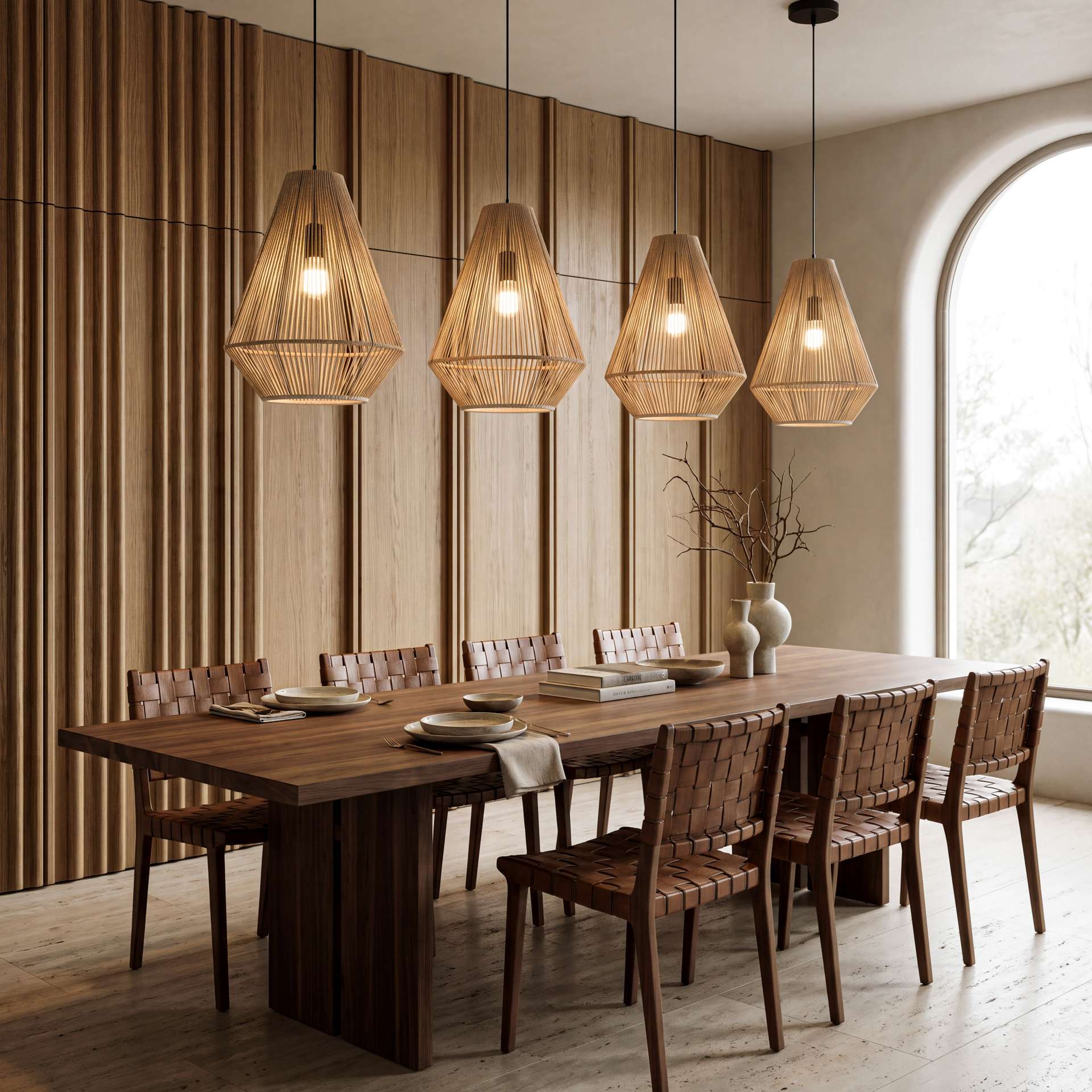 Livspace Reed Pendant | Natural Beige
