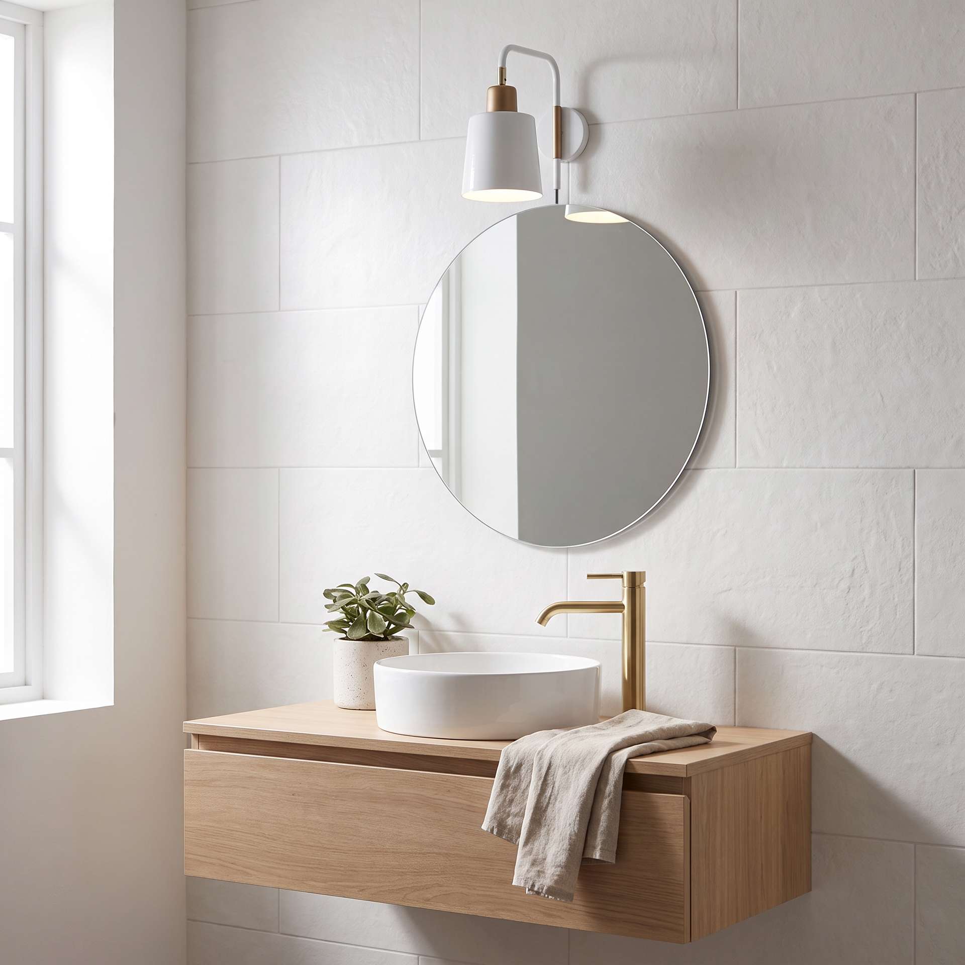 Livspace Siena White Metal Wall Light | White