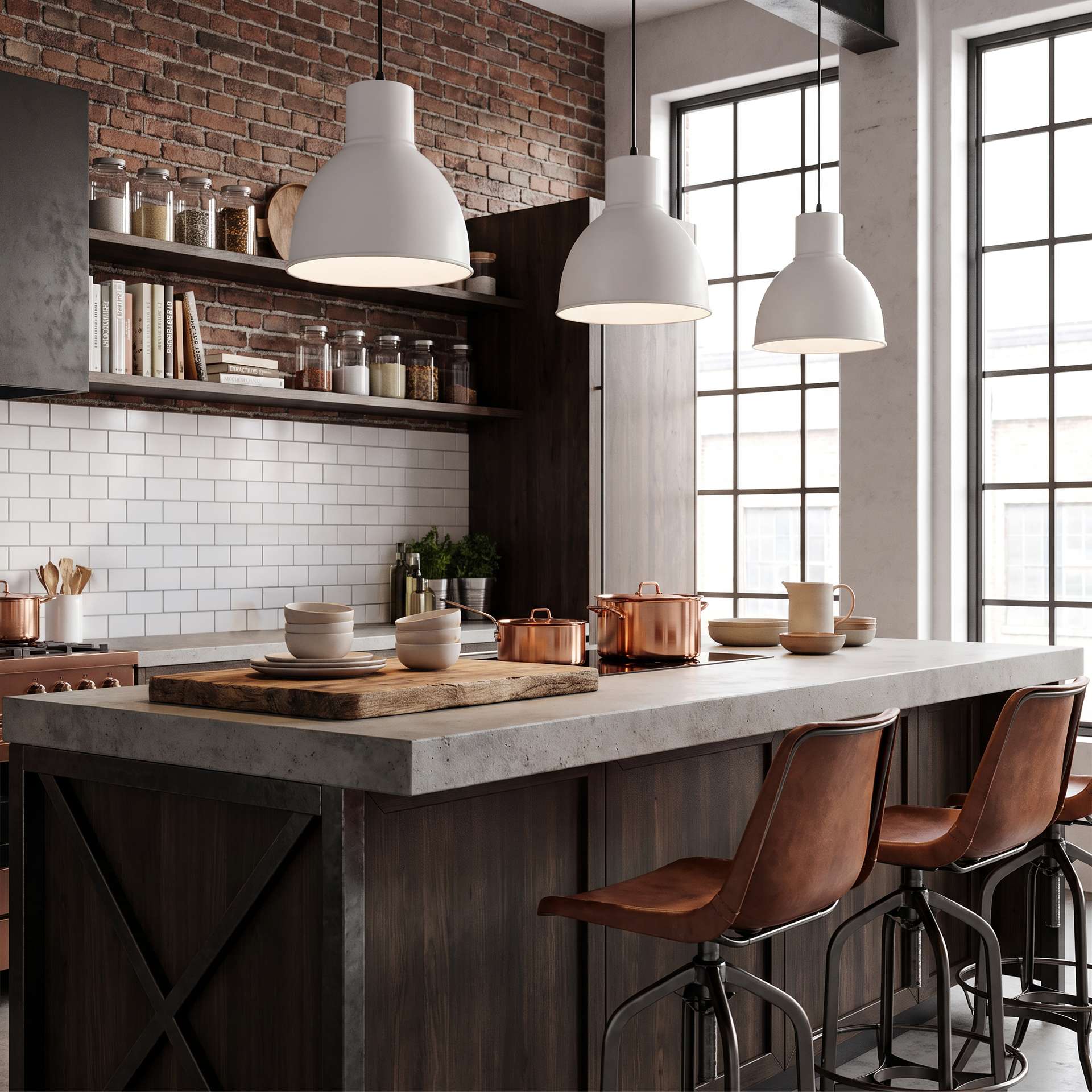 Livspace Stefan White Metal Pendant Light | White