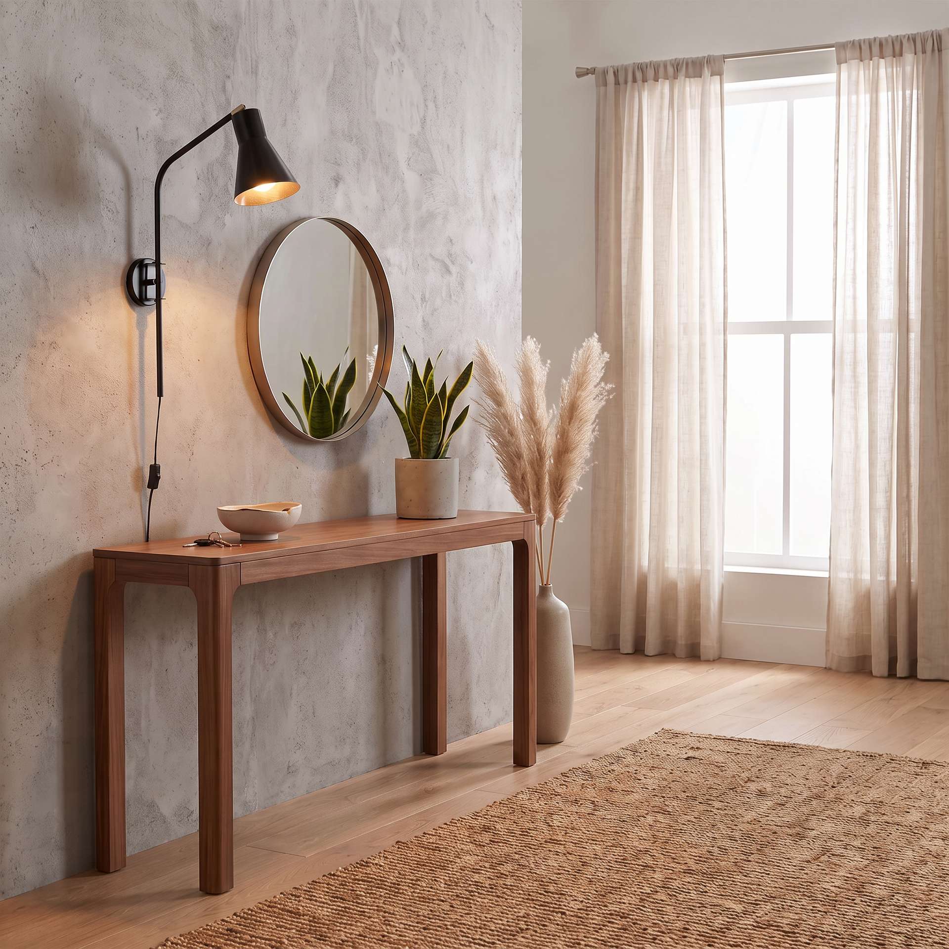 Livspace Taranto Black Metal Wall Light | Black