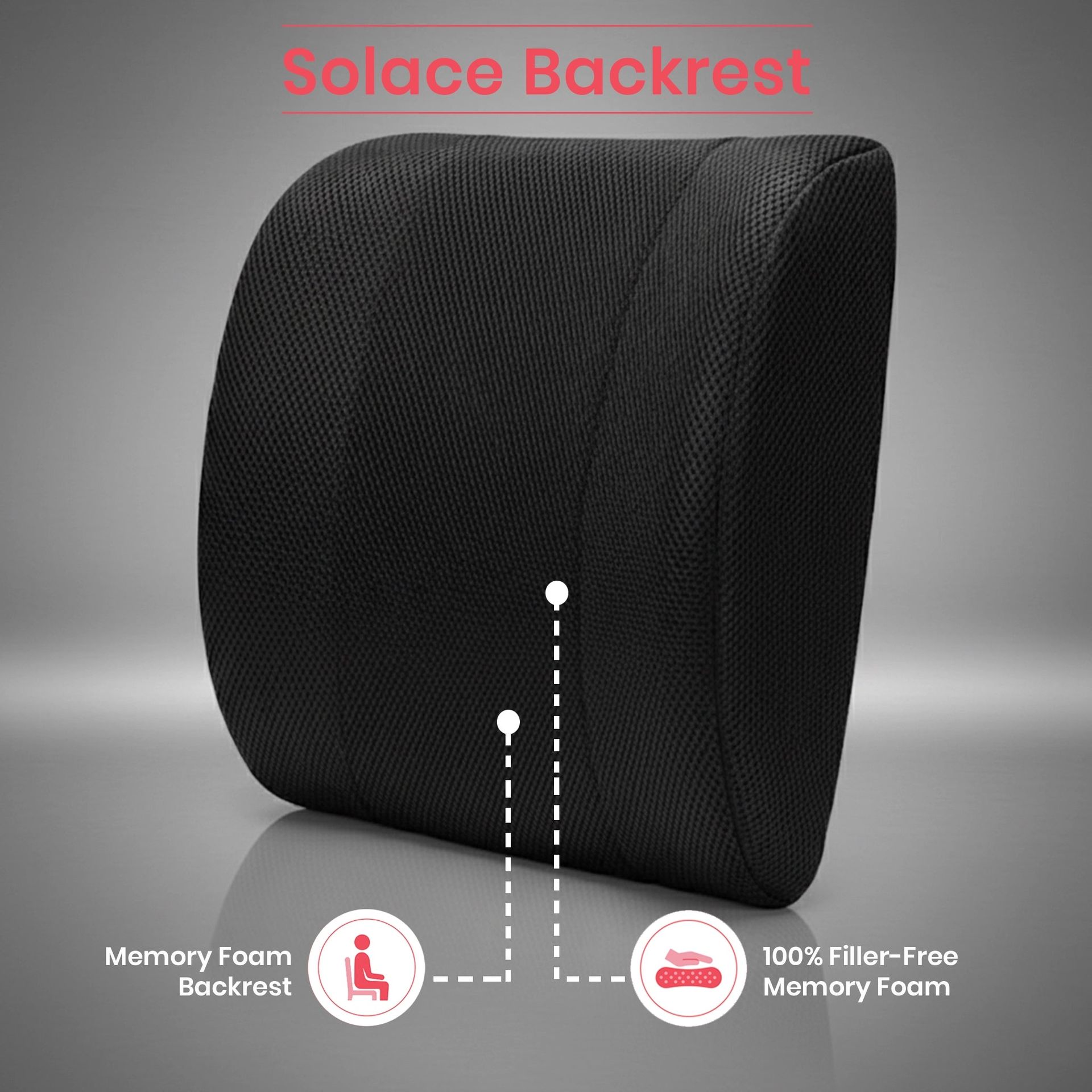 Solid Black Memory Foam Pillow | Solace