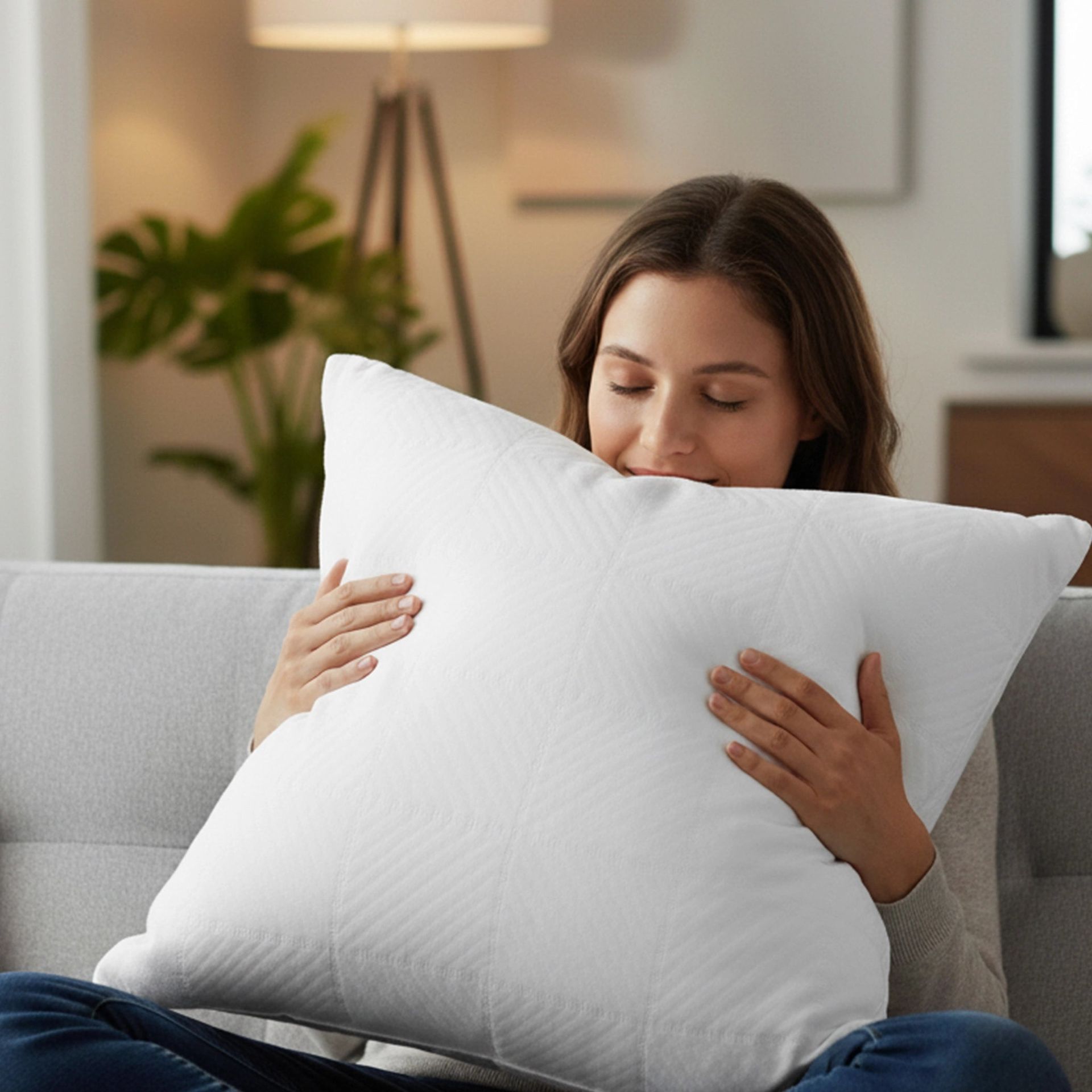 Solid White Memory Foam Pillow | Snow Puff