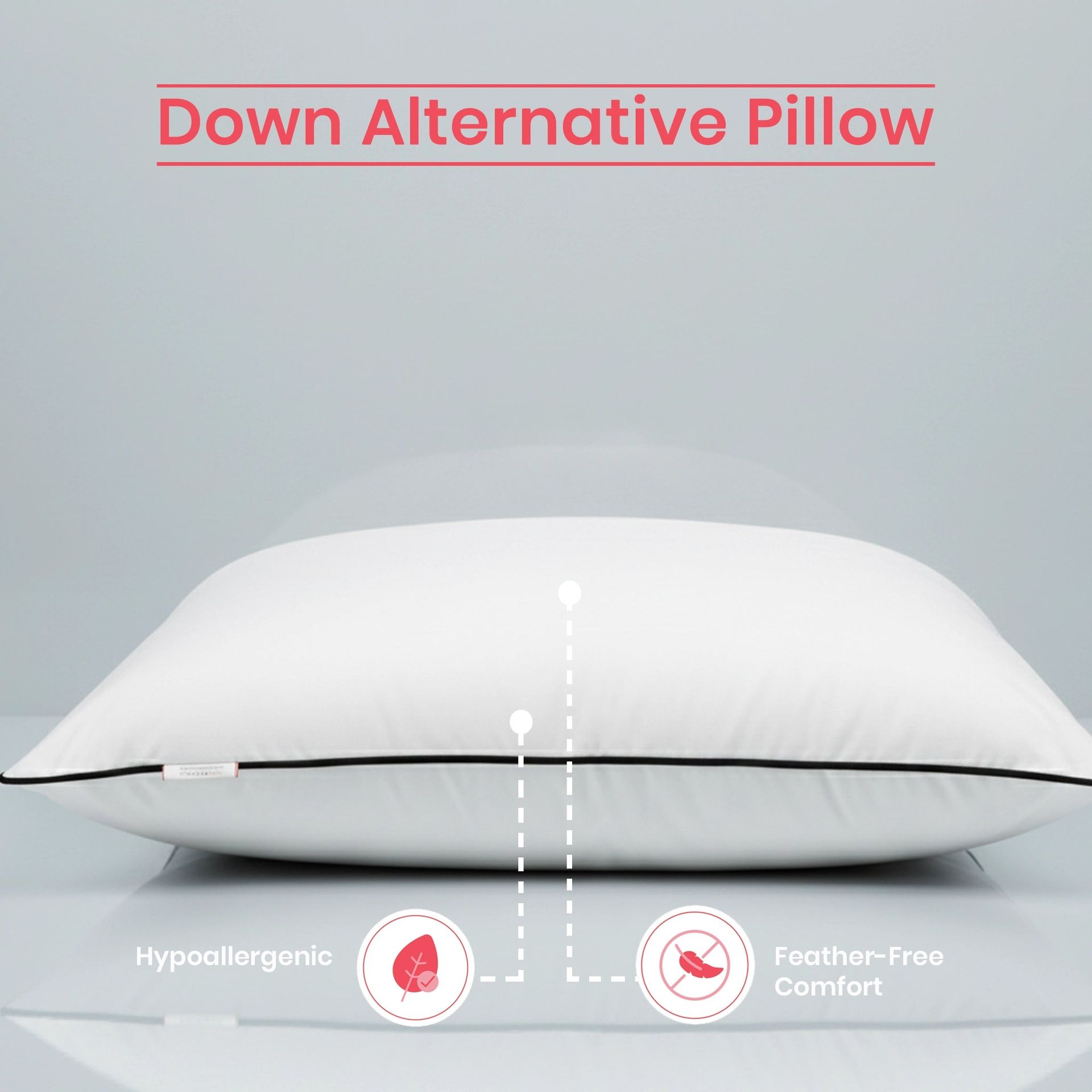 Solid Cord White Down Alternative Pillow | Dandelion Fluff